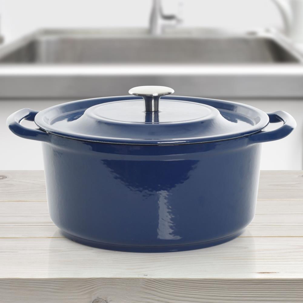 BergHOFF Neo 7 qt Cast Iron Round Covered Casserole Blue