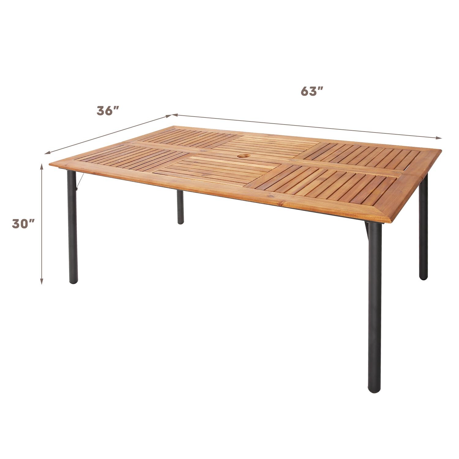 WELLFOR Rectangle Outdoor Dining Table 36-in W x 63-in L DPS55629 at ...