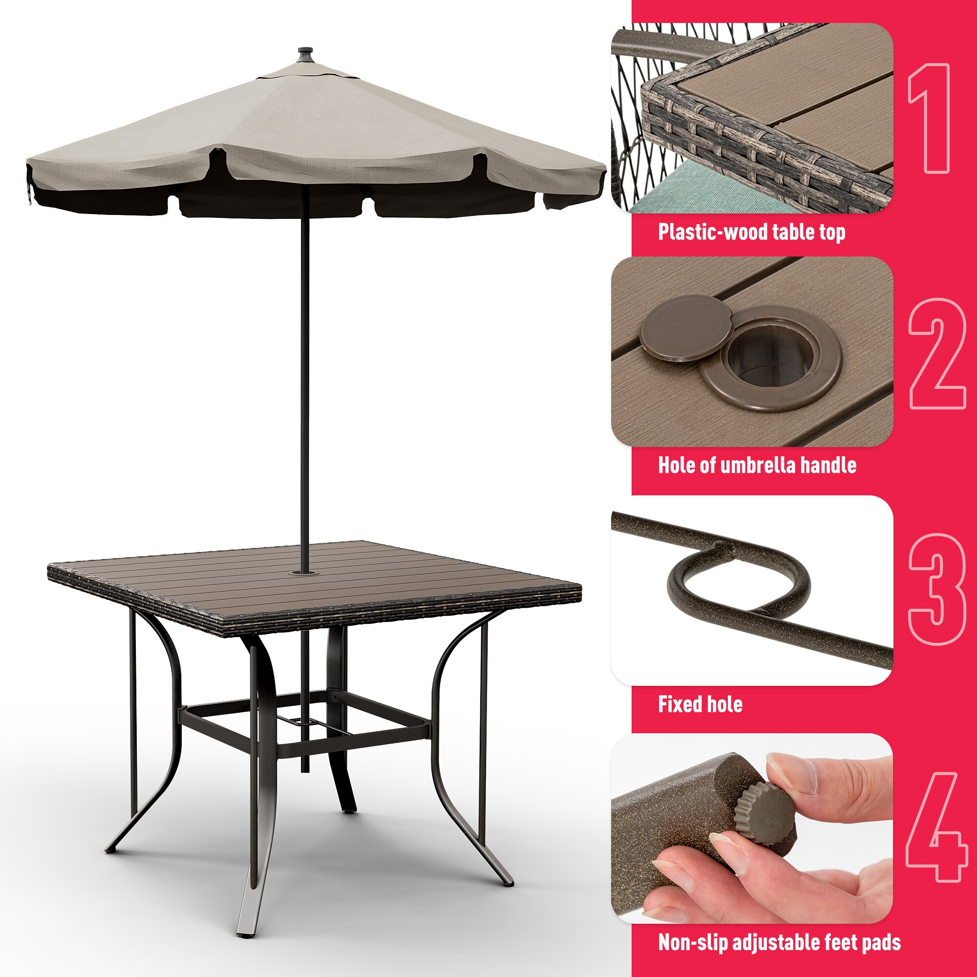 PamaPic TB-CZ-5JT-L-WL1 Patio-Dining-Sets - View #6