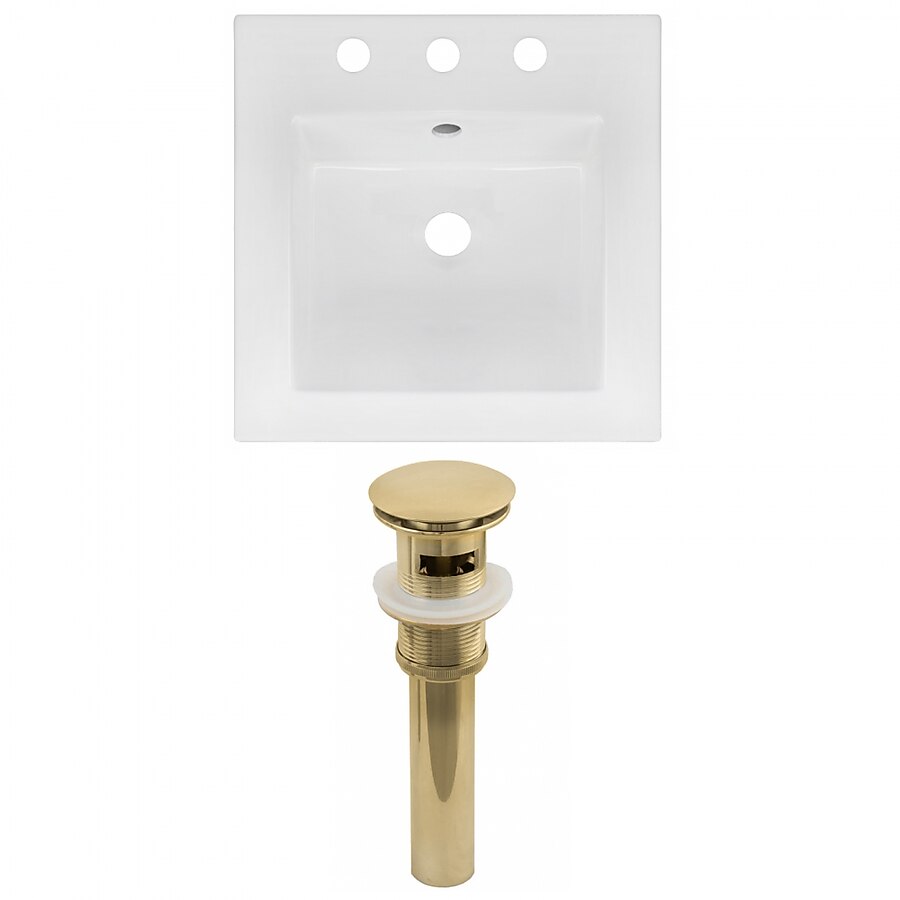 American Imaginations 16.5-in White Fire Clay Bathroom Vanity Top American Imaginations 16.5-in White Fire Clay Bathroom Vanity Top