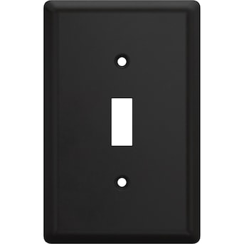 allen + roth Simple Square 1-Gang Standard Size Matte Black Steel Indoor Toggle Wall Plate (4-Pack) in the Wall Plates department at Lowes.com