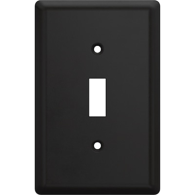 allen + roth Simple Square 1-Gang Standard Toggle Wall Plate, Matte Black (4-Pack) Lowes.com