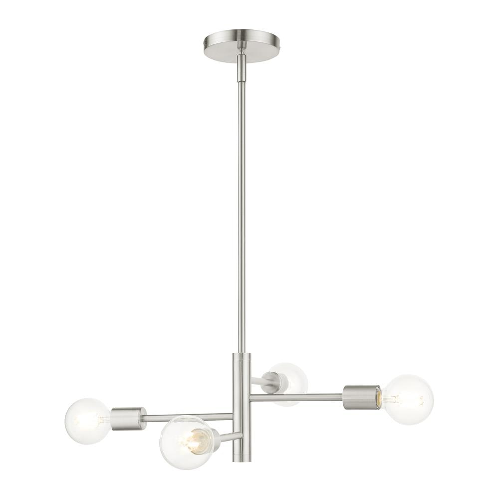 Livex Lighting 45864-91 Bannister 4 -Light Brushed Nickel Modern/contemporary For Use in Bathrooms, Bedrooms, Dining Rooms, Foyers, Kitchens, Living Rooms Chandelier