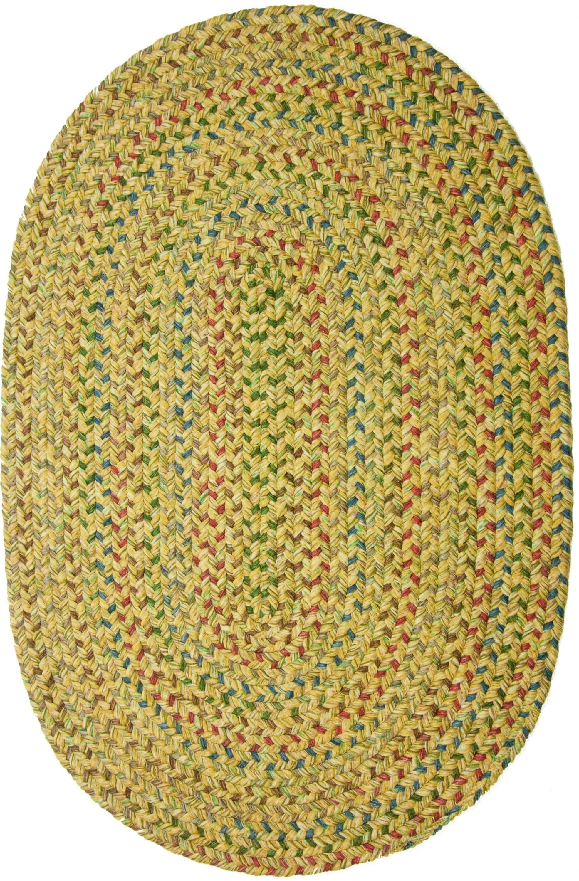 Rhody Rug SO55R024X036 2 x 3 (ft) Braided Polypropylene Sand Oval Indoor/Outdoor Geometric Area rug