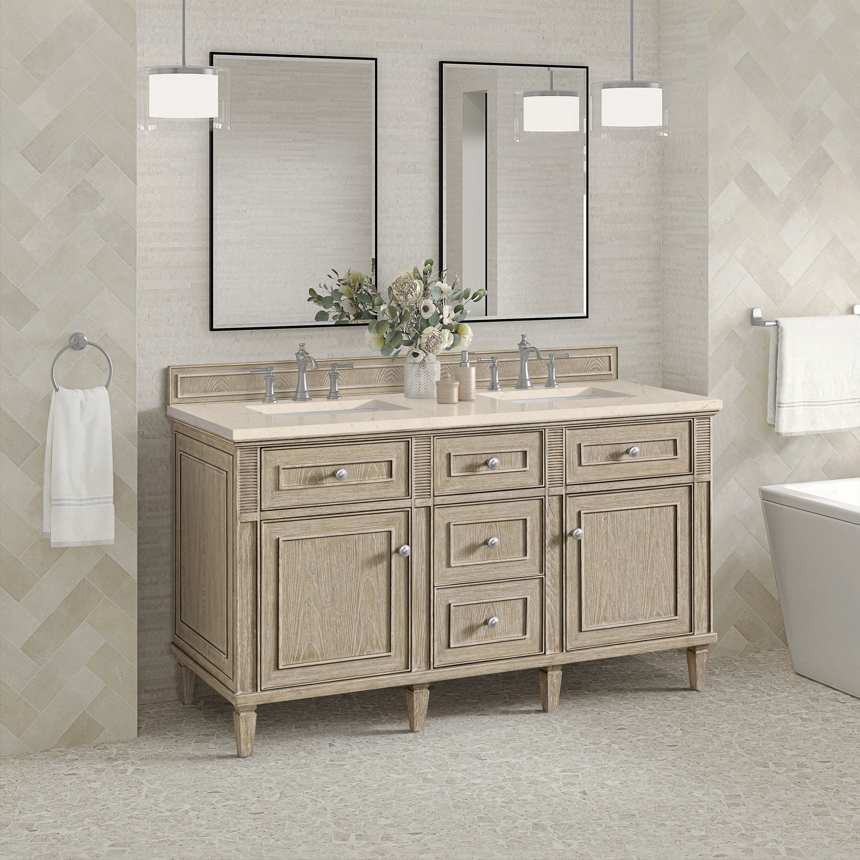 James Martin Vanities 424-V60D-WWO-3EMR Bath-Vanity-Combo - View #3