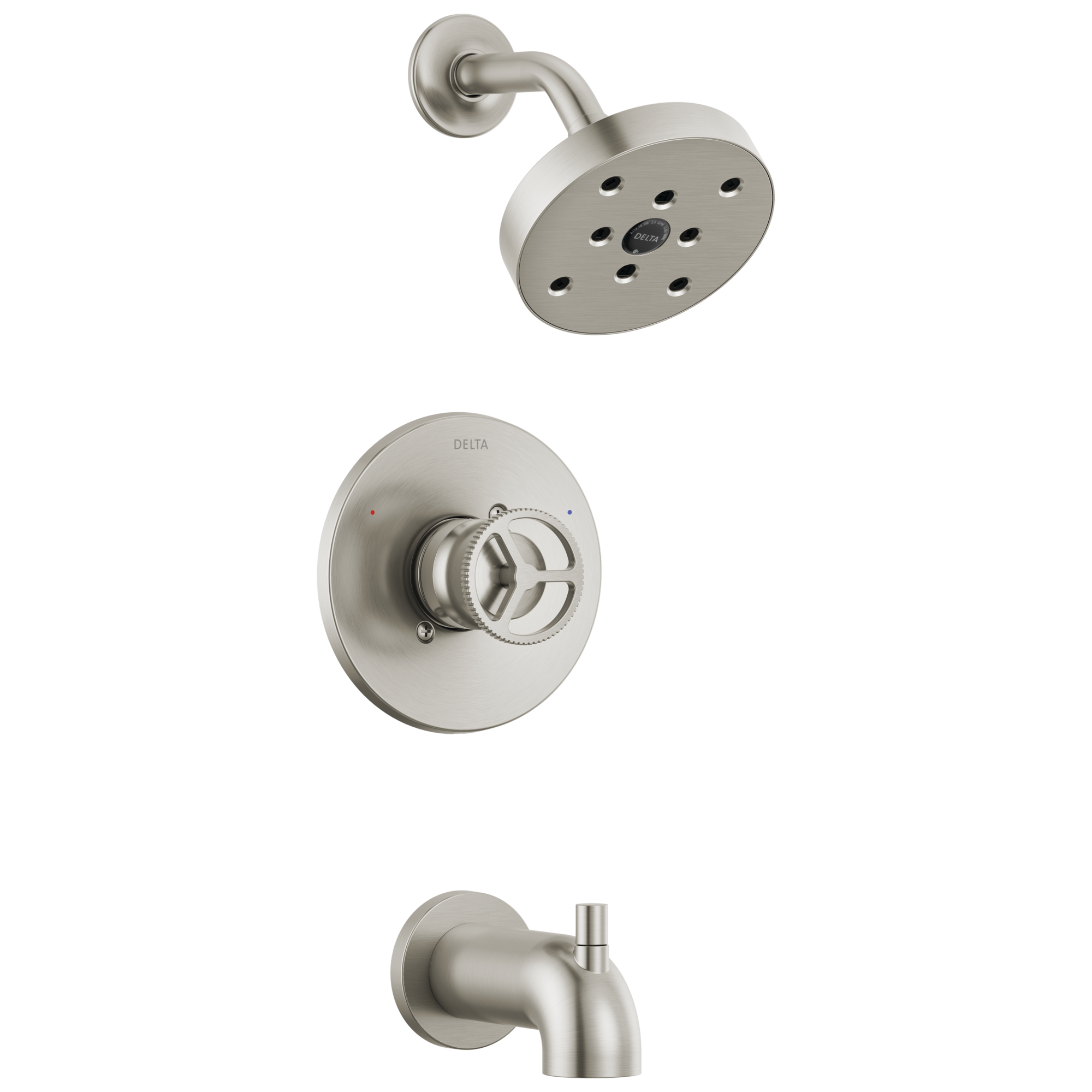 Delta T14458-SS Trinsic Stainless 1-handle Single function 5.41-Inches Round Bathtub and shower Faucet