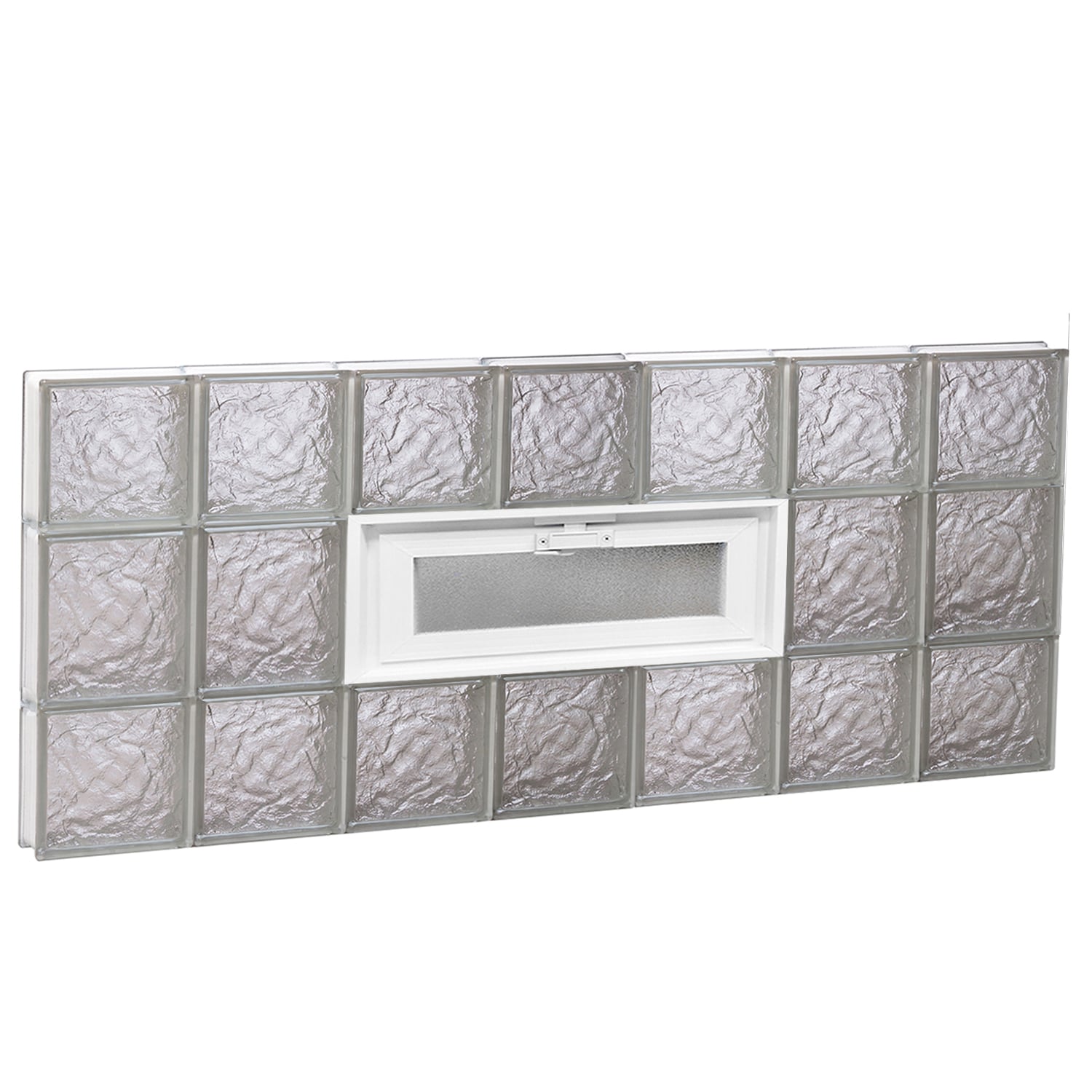 REDI2SET V4220IS Ice Glass 40-1/4-in x 19-1/4-in Frameless Replacement Vented Glass Block Window