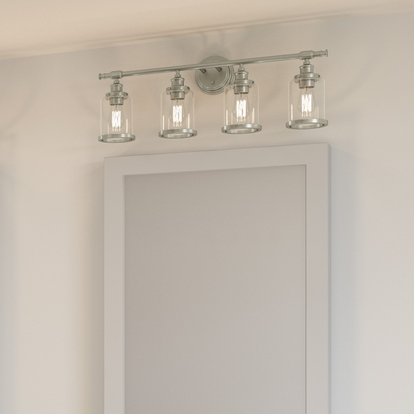 Quoizel DIX8632BN Dixie 32-in 4-Light Brushed Nickel Transitional Vanity Light