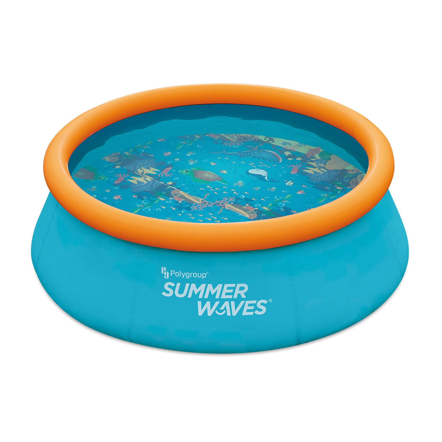 Summer Waves 8ft x 8ft x 30in Inflatable Top Ring Round AboveGround