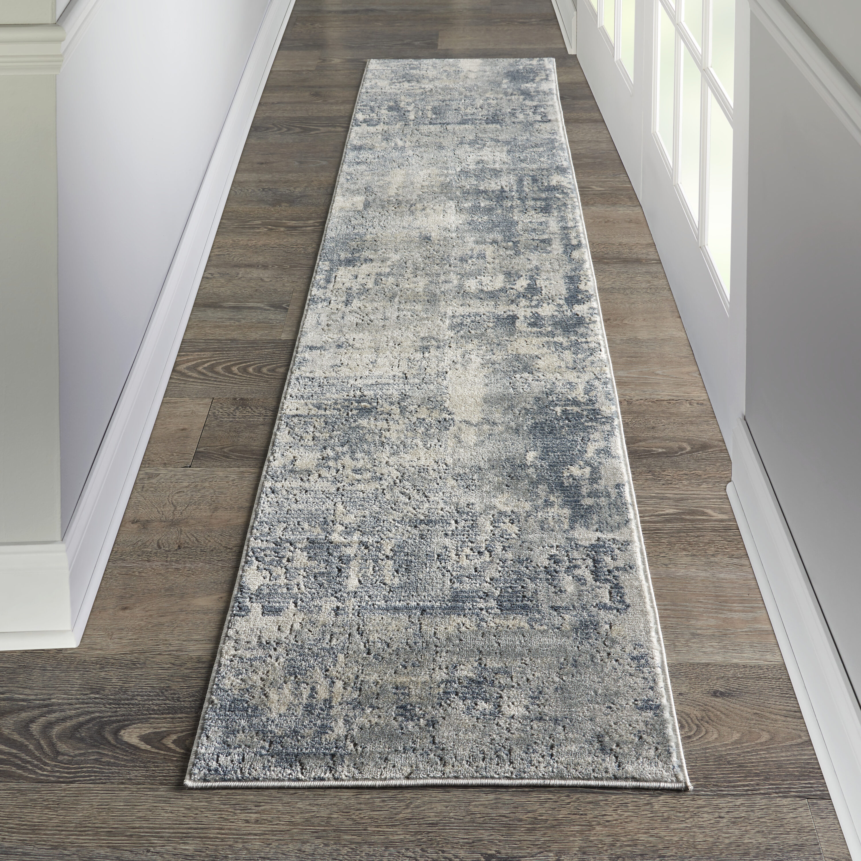 Nourison 099446748959 Concerto 2 x 8 (ft) Loomed Polypropylene Grey/Beige Rectangular Indoor Abstract Runner rug