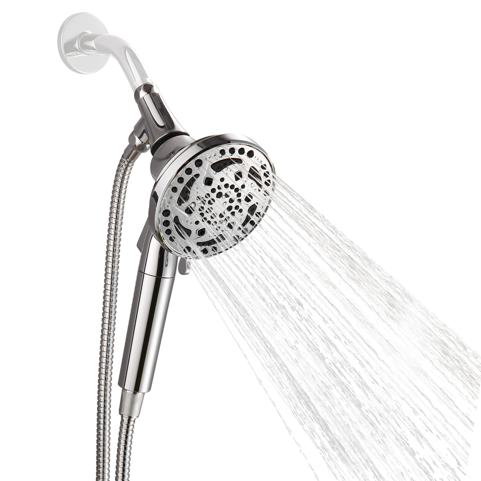 Zalerock L2YSC831 7 -Spray Chrome 4.92-in Round Fixed High Pressure Rain Shower Head 1.8 GPM