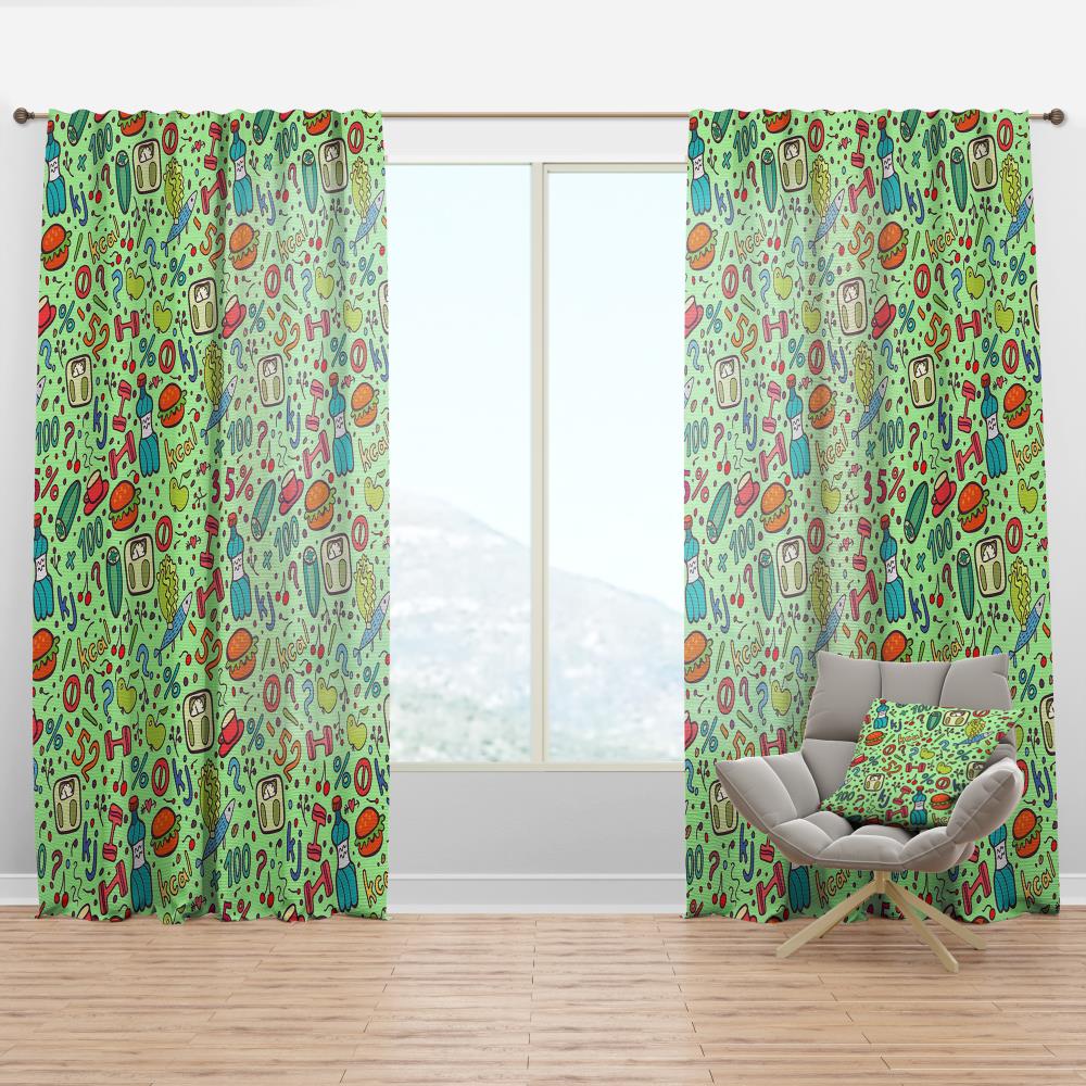 Designart CTN18896-52-95 95-in Green Room darkening Thermal lined Rod pocket Single curtain panel