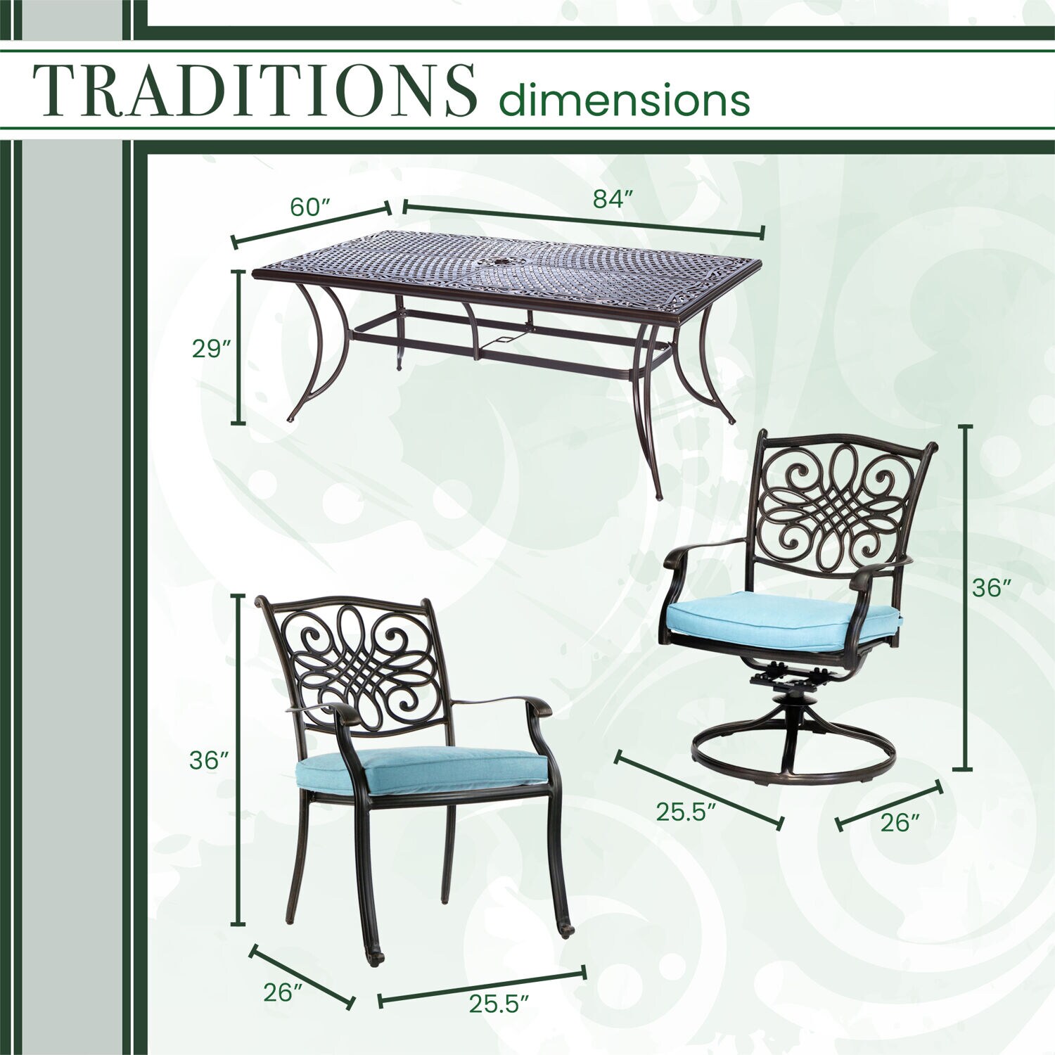 Hanover TRADDN11PCSW4-BLU Patio-Dining-Sets - View #4