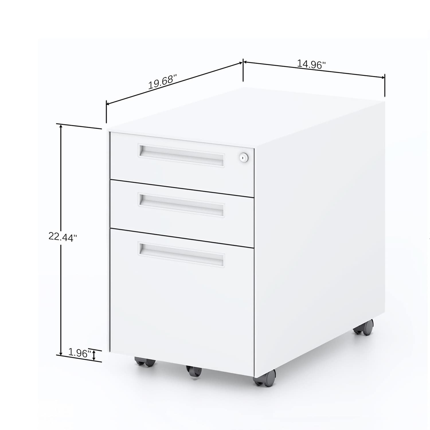 Bybafun 15-in W x 22.4-in H Steel White Freestanding Utility Storage ...