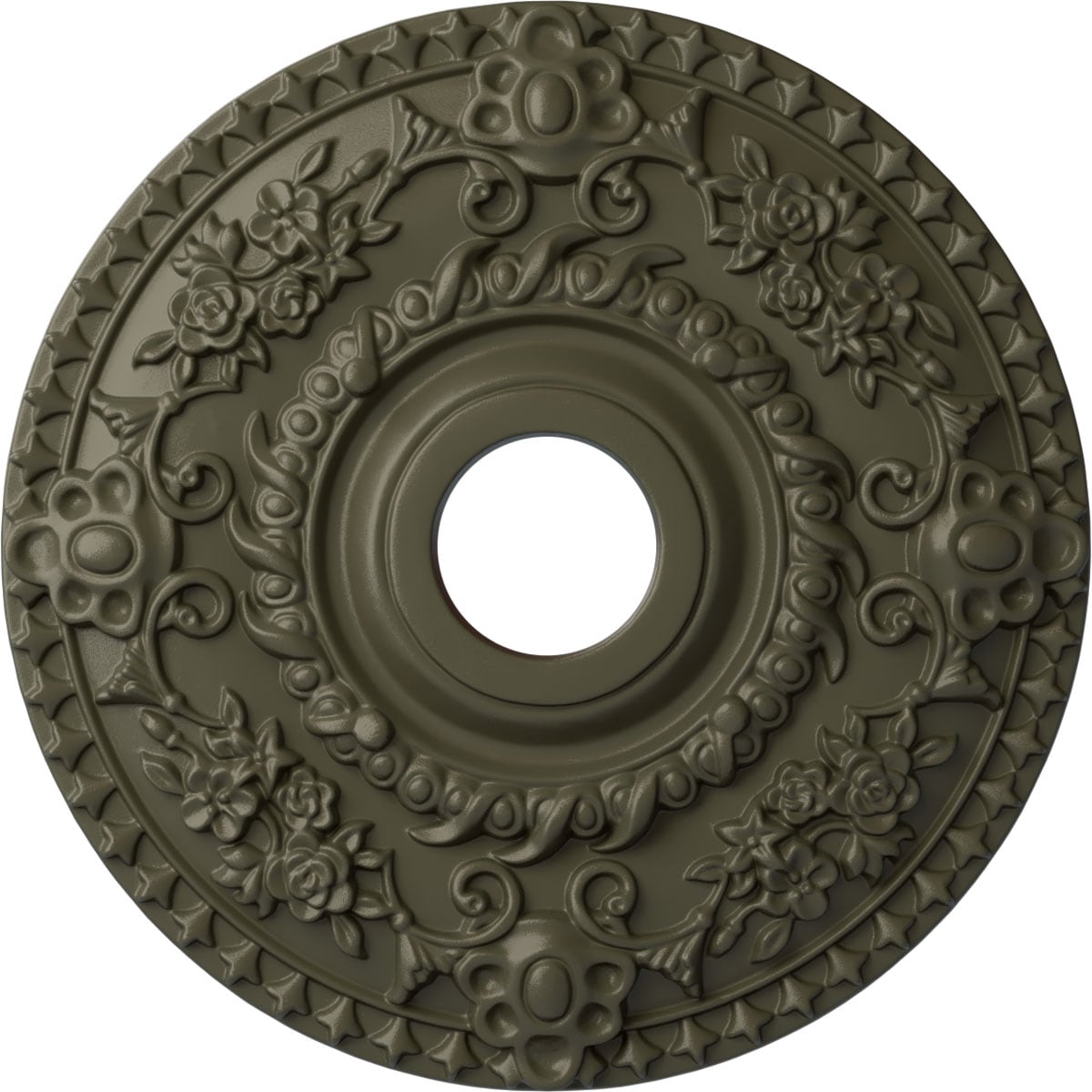 Ekena Millwork CM18ROWHF Rose 18-in W x 18-in L Painted Witch Hazel Polyurethane Whole Ceiling Medallion