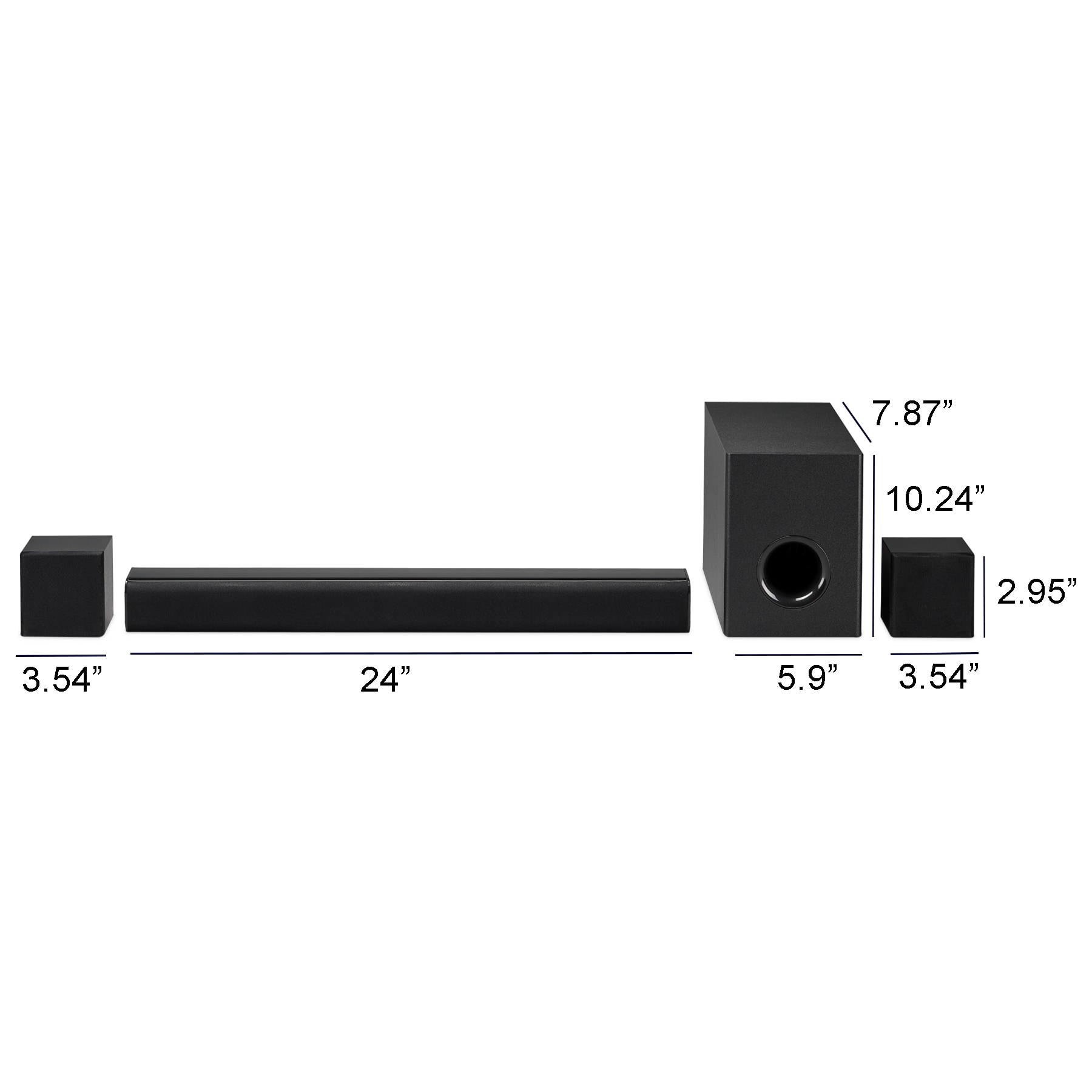 Axess soundbar store with wired subwoofer