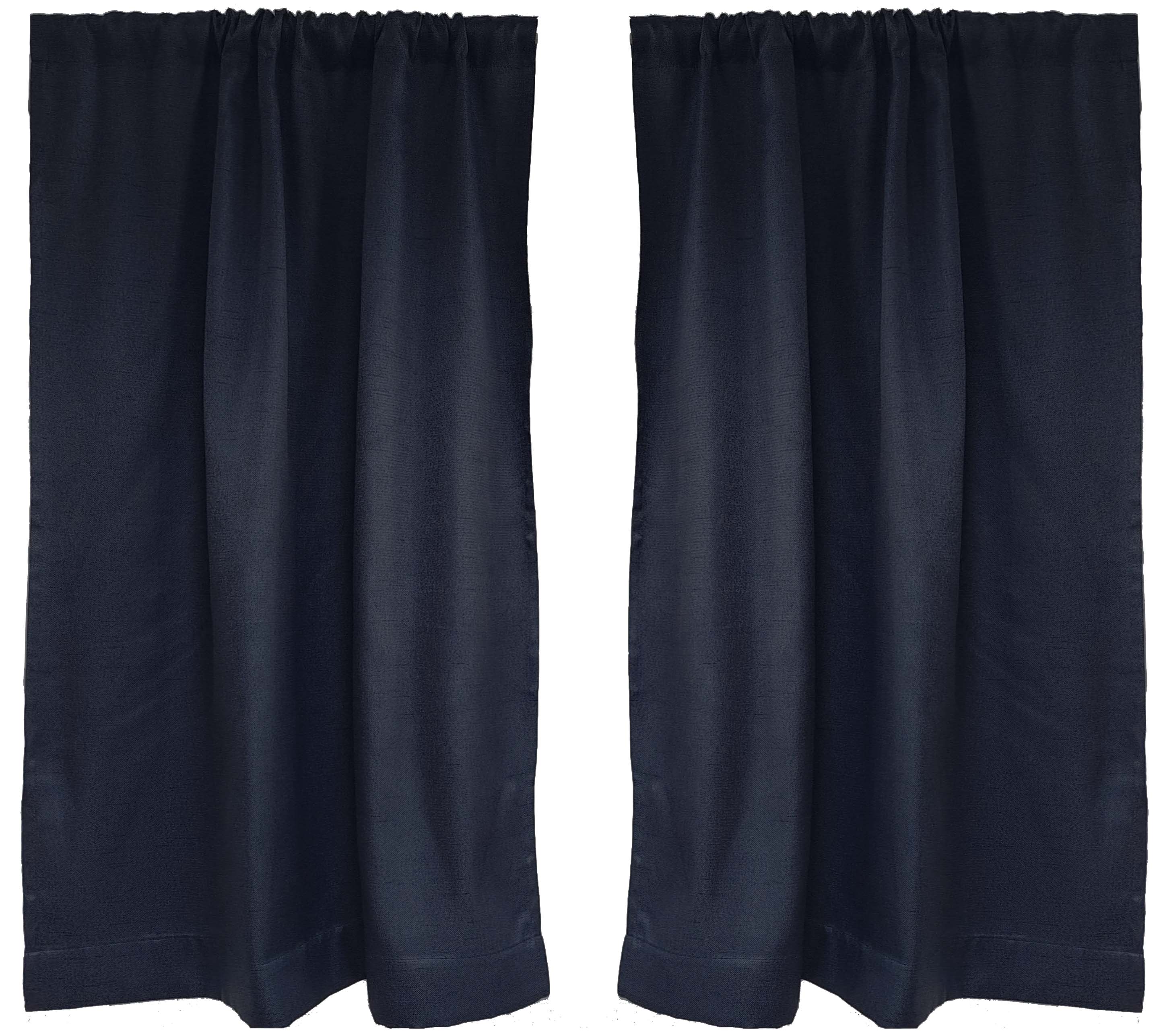 Style Selections YG202435-5 84-in Moonless Night Blackout Rod pocket Curtain panel pair