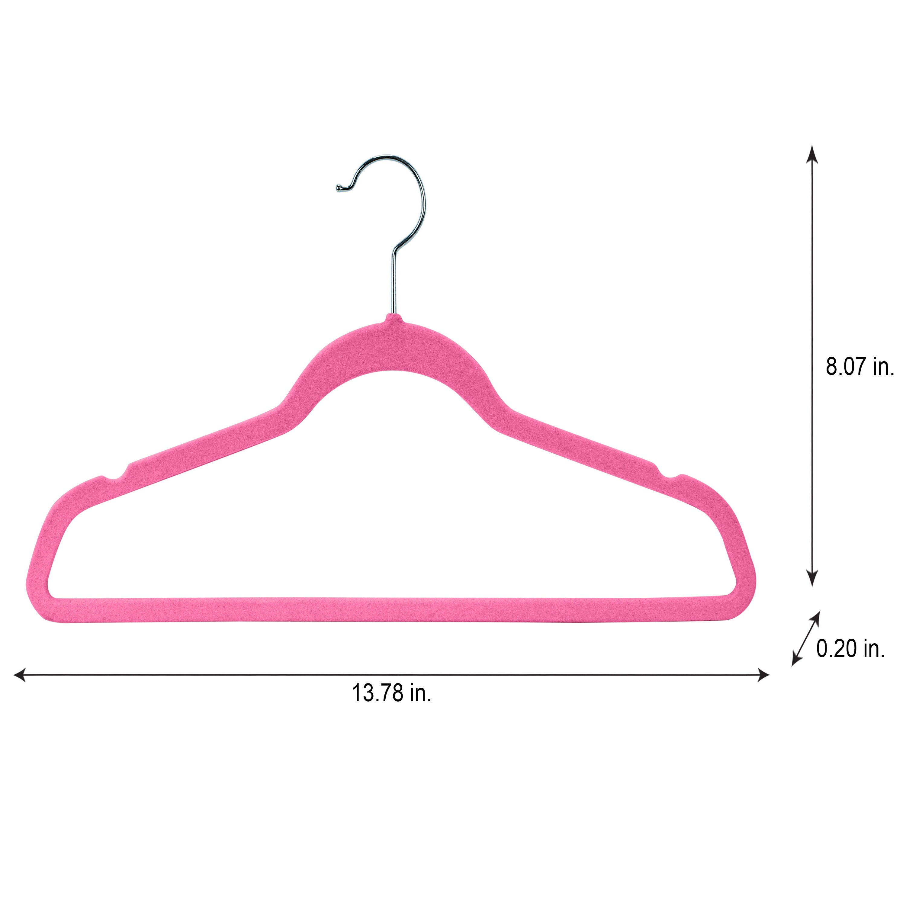 Simplify Kids 50 Pack Velvet Hangers in Pink 