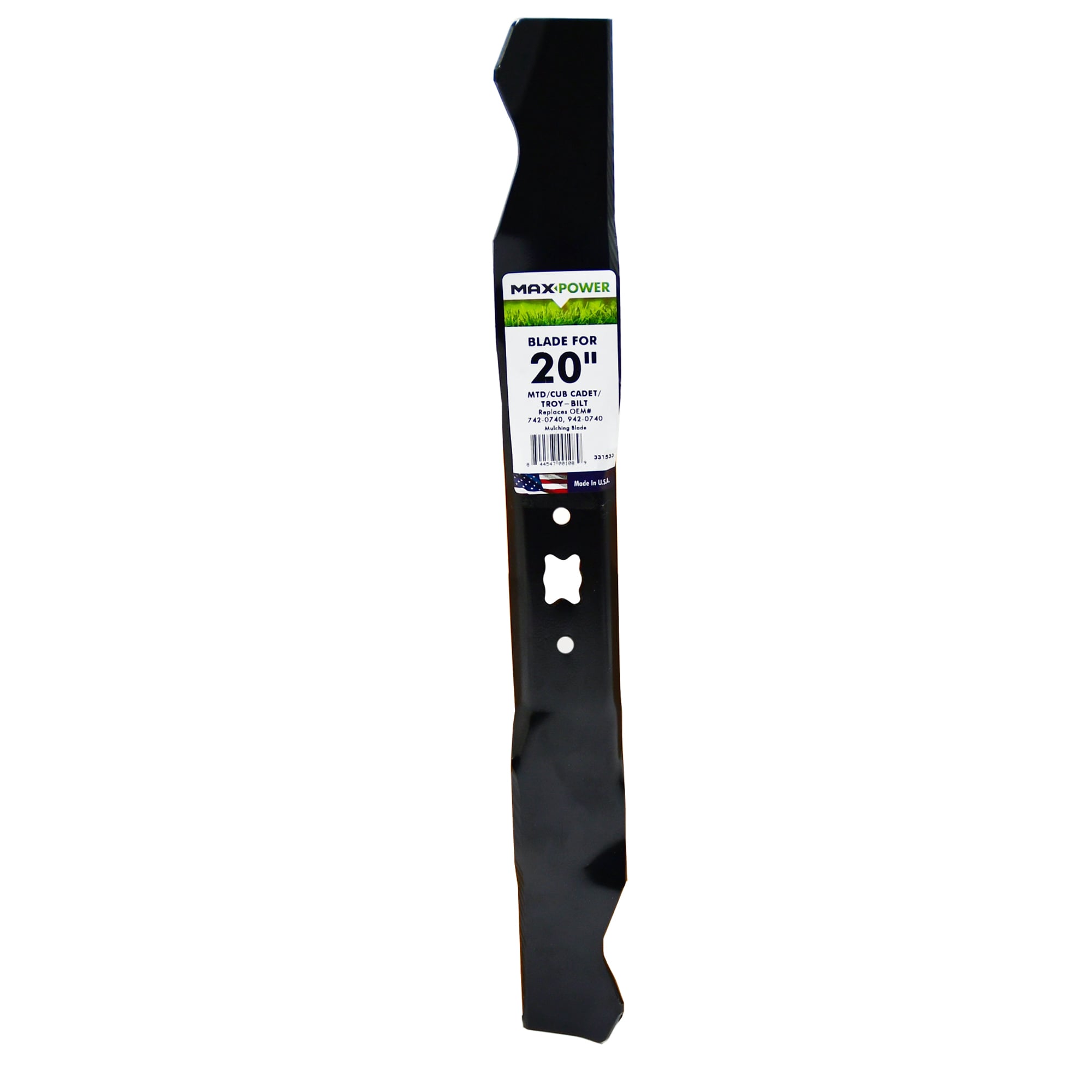 MaxPower 331533S 20-in Deck Mulching Mower Blade for Riding Lawn
