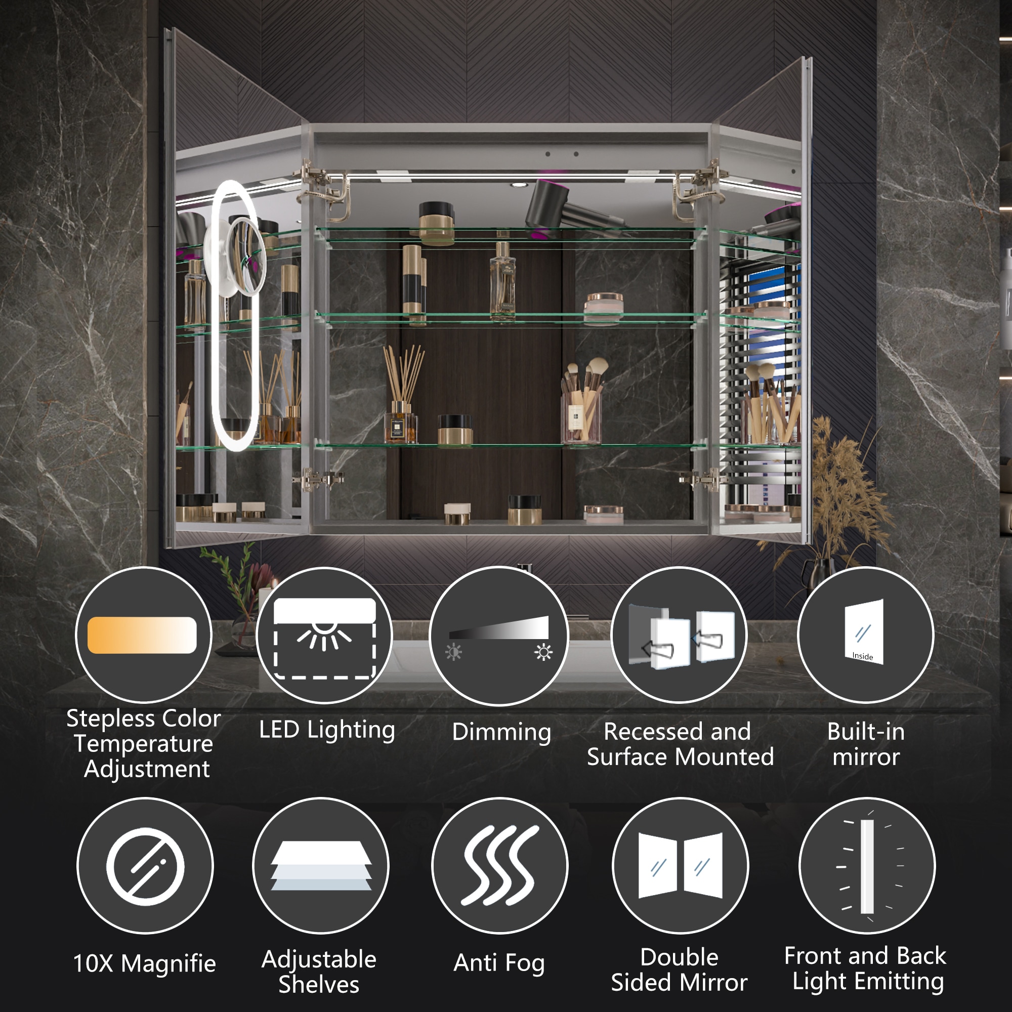 Forclover J11MC3636DM Bathroom-Medicine-Cabinets - View #12