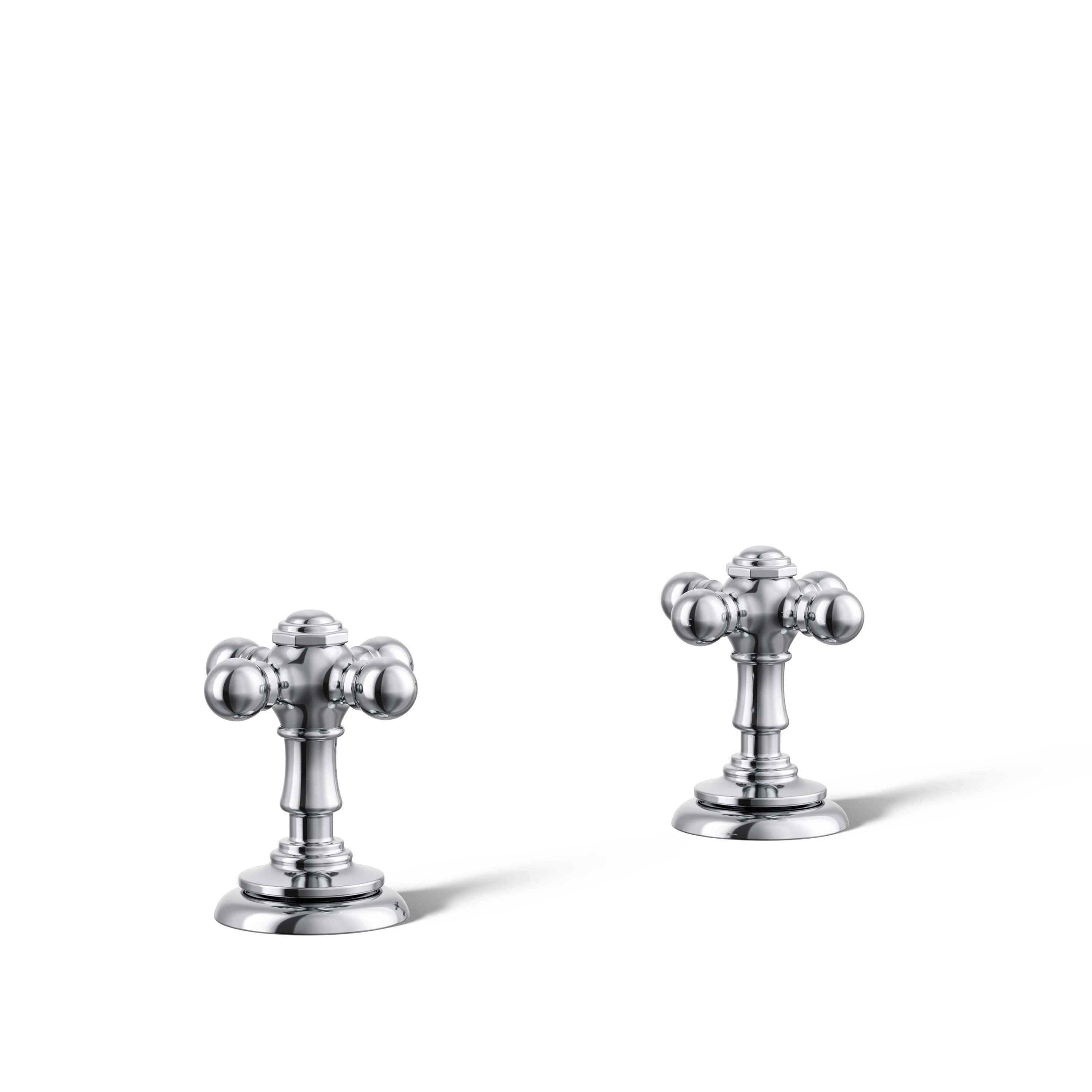 KOHLER 98068-3-CP Polished Chrome 2 -Handle Cross Bathroom Sink Faucet Handle 2 -Pack
