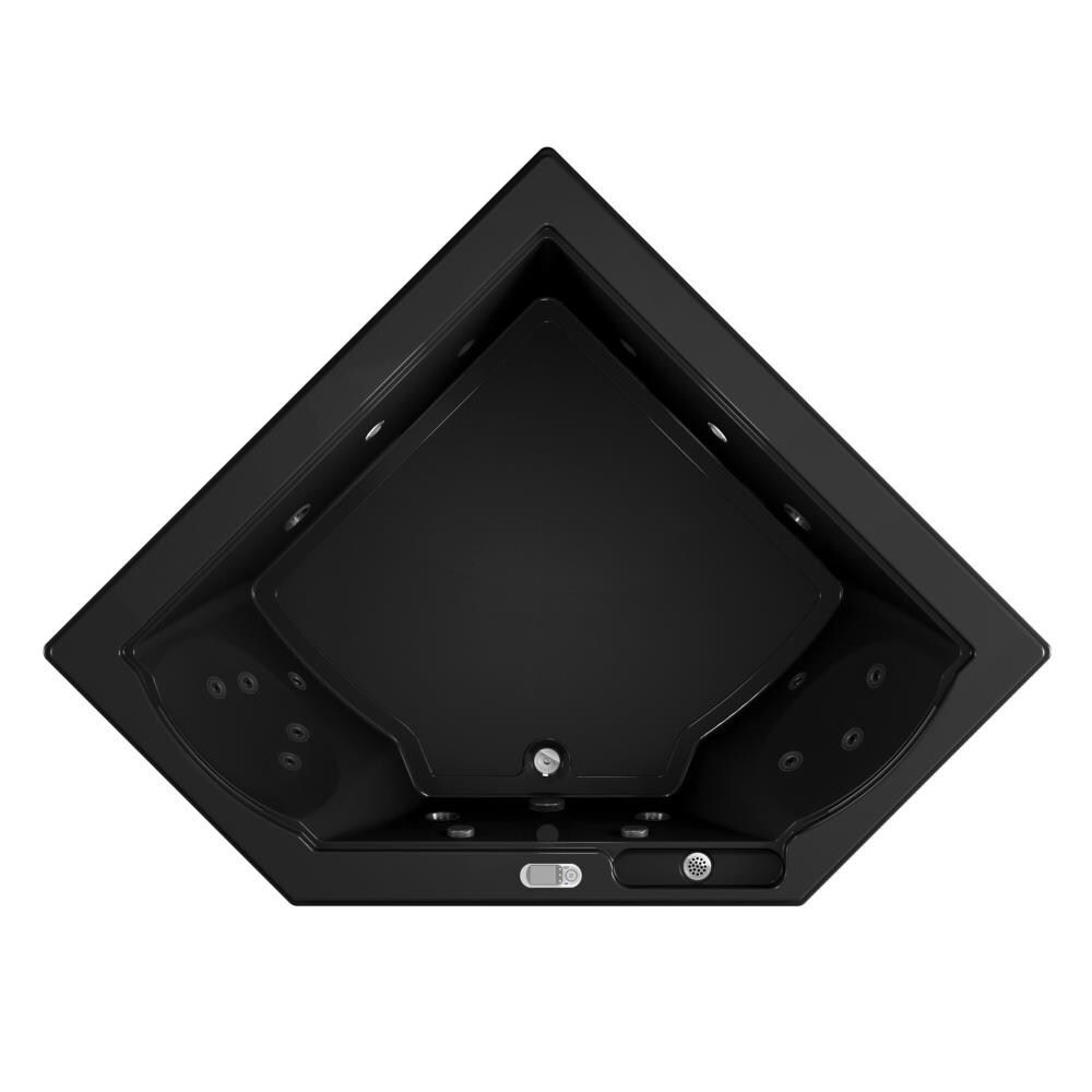 Jacuzzi FUZ6666WCR5CHB FUZION 65.75-in x 65.75-in Black Acrylic Corner Drop-In Whirlpool Tub with Drain (Front Center Drain)