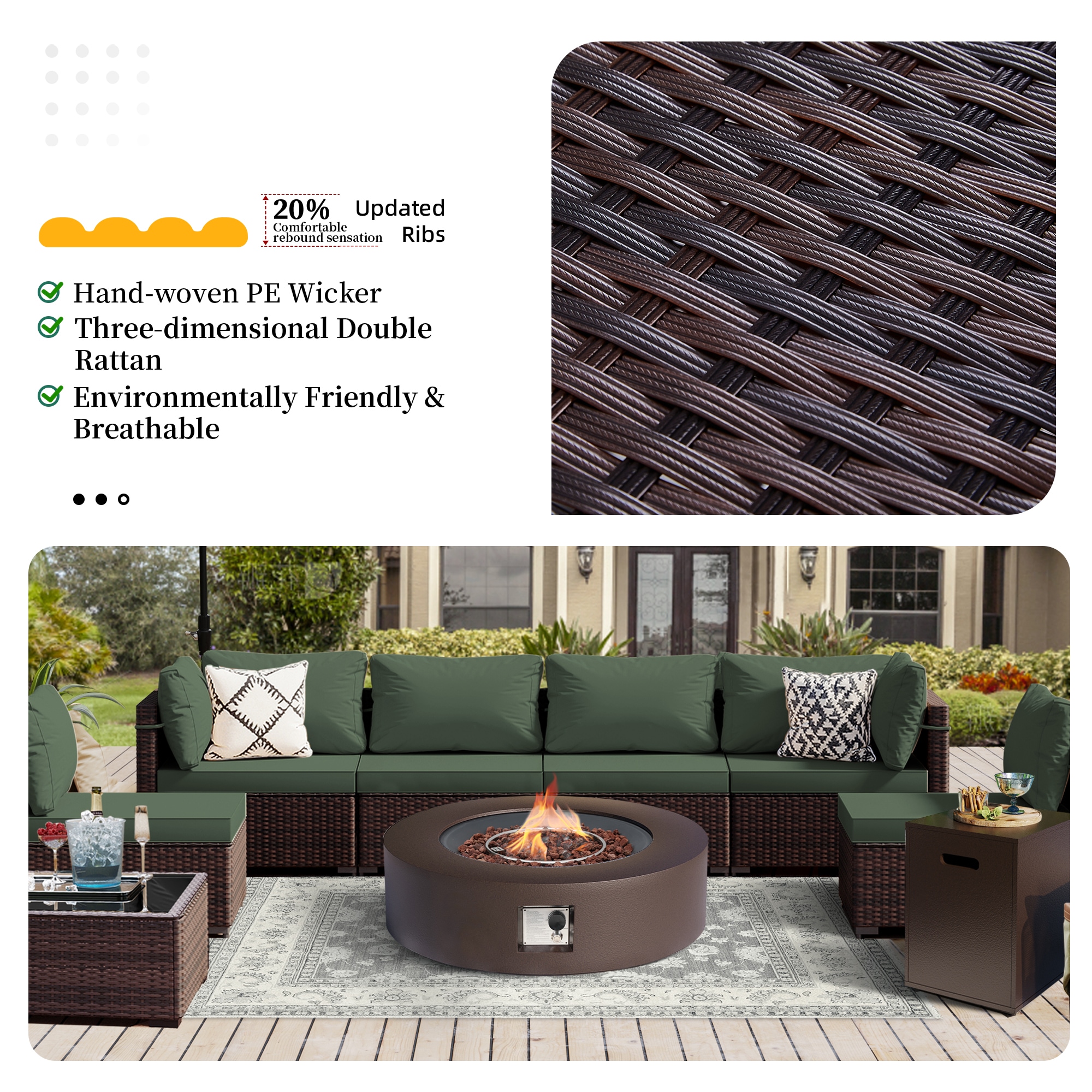 UPHA PL-2CZ-42TPBR-Z2 Patio-Conversation-Sets - View #5