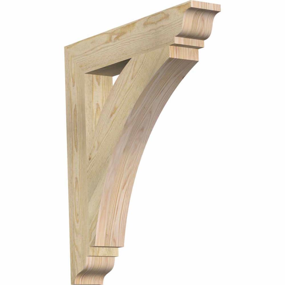 Ekena Millwork BKT04X24X28THR01RDF Thorton traditional rough sawn 4-in x 24-in x 28-in Douglas fir Brown Wood Standard bracket