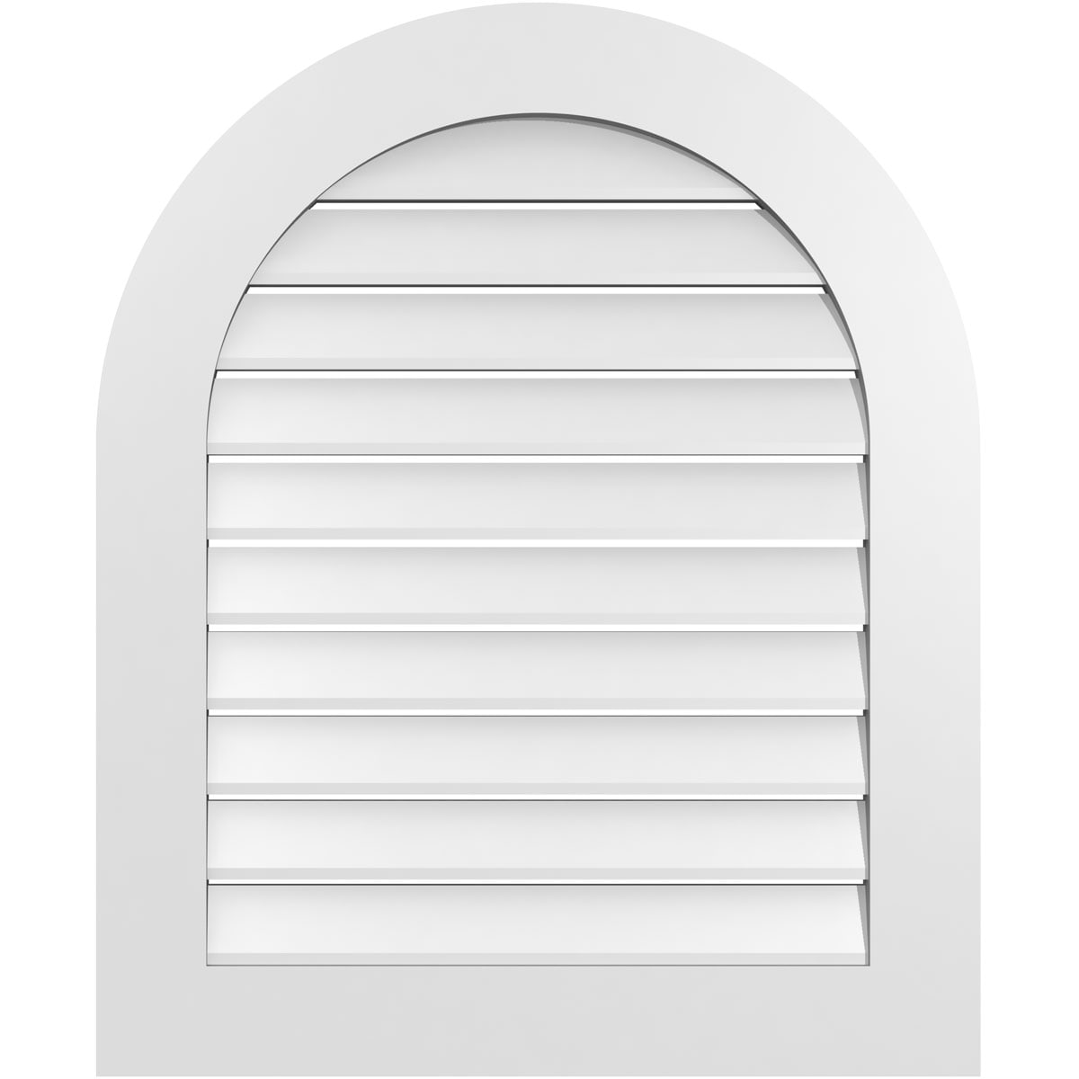 Ekena Millwork GVPRT28X3401SF 28-Inches x 34-Inches Off-white Round top PVC Gable Louver Vent