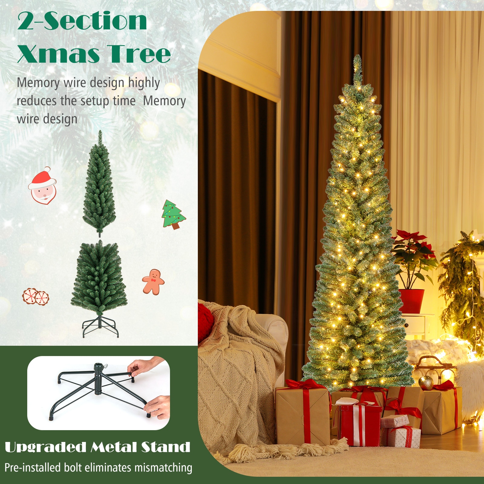 WELLFOR TX-HGY-10019US Artificial-Christmas-Trees - View #11
