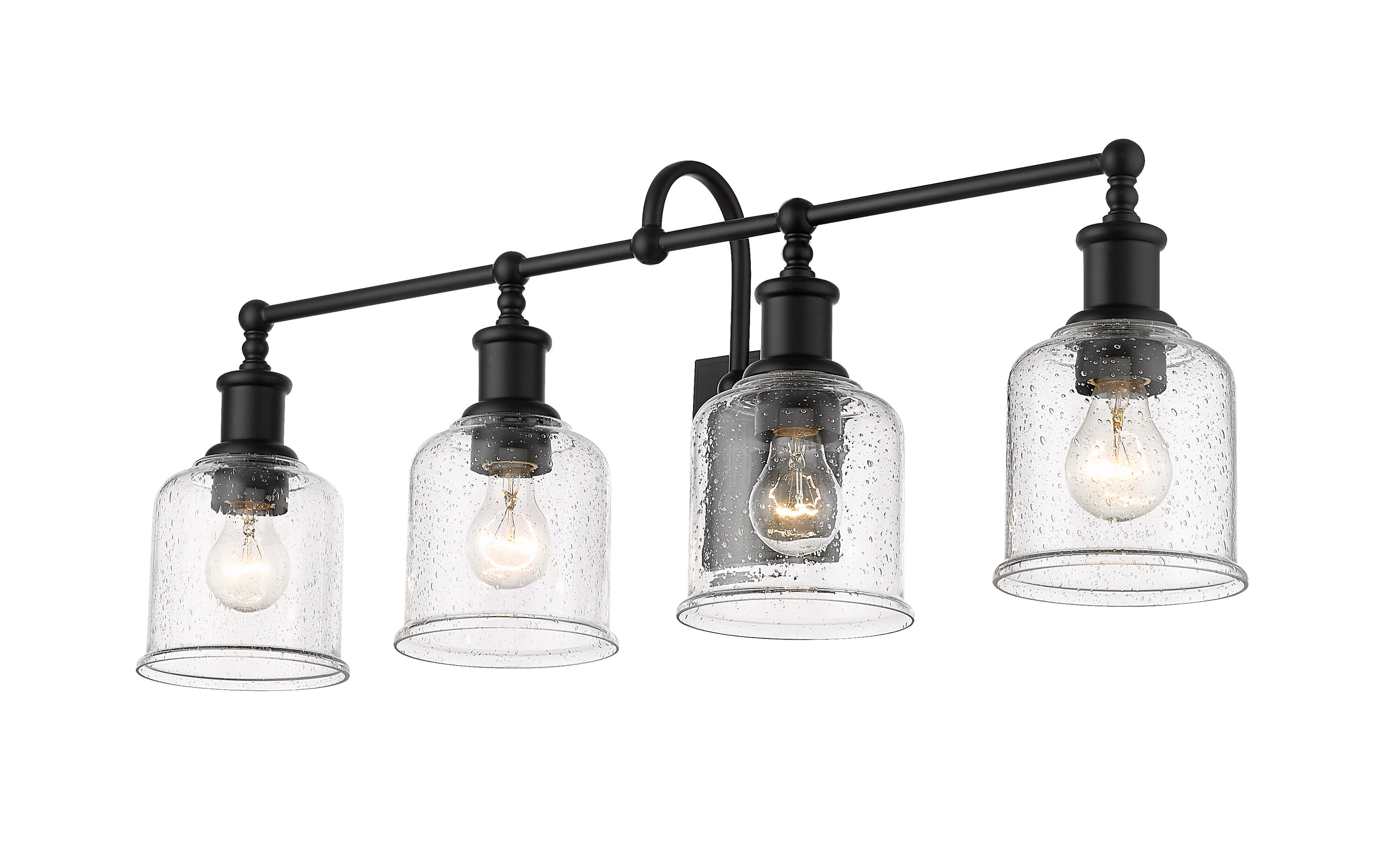 Z-Lite 734-4V-MB Bryant 32-in 4 -Light Matte Black Industrial Vanity light