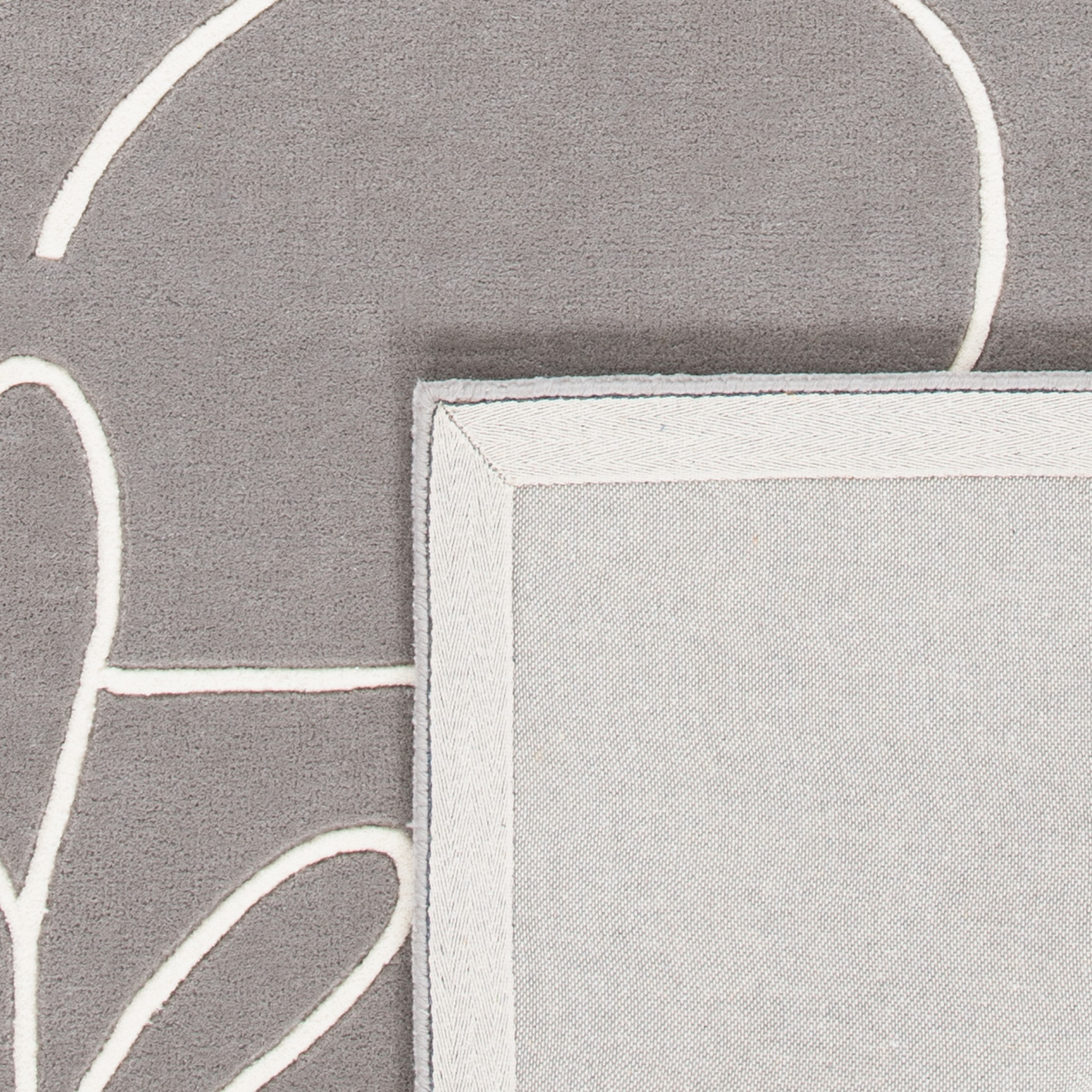 Grey and Ivory Abstract Tufted Wool Silk Area Rug