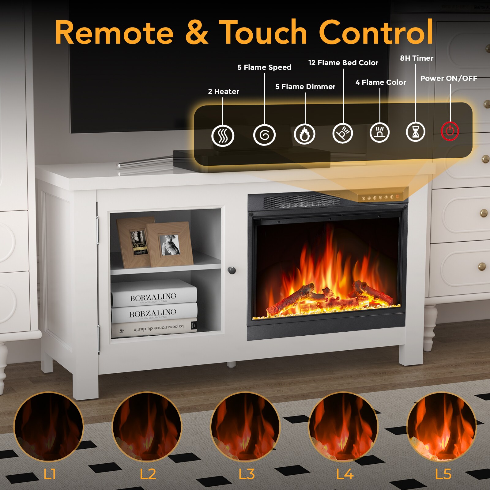 COWSAR LSSM2304W Electric-Fireplaces - View #3