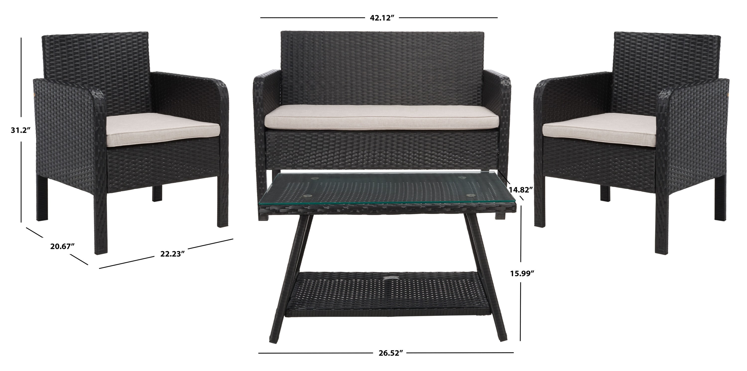 Safavieh PAT7505E Patio-Conversation-Sets - View #12