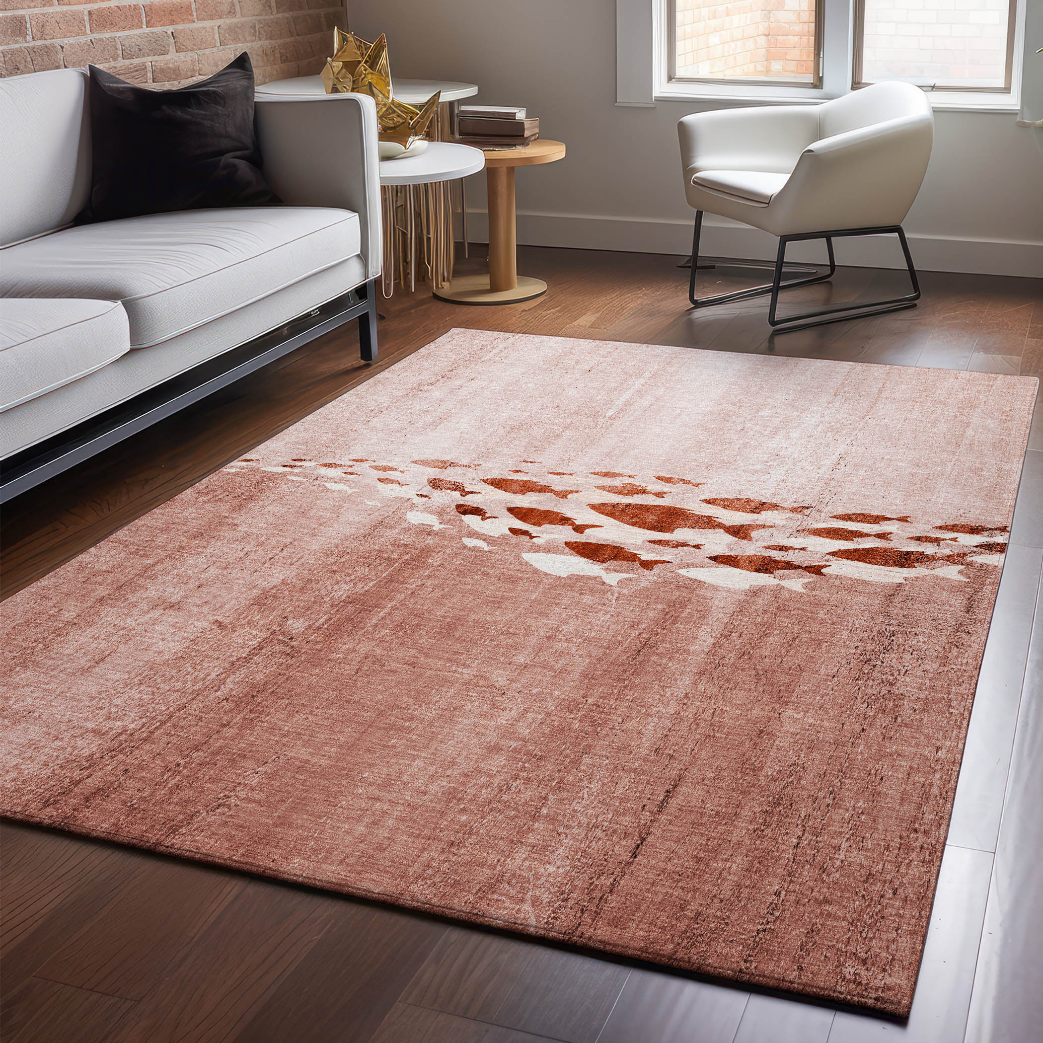 Addison Rugs AMF627TR9X12 Mayfield AMF627TR 9 x 12 (ft) Loomed Polyester Terracotta Rectangular Indoor Geometric Machine washable Area rug