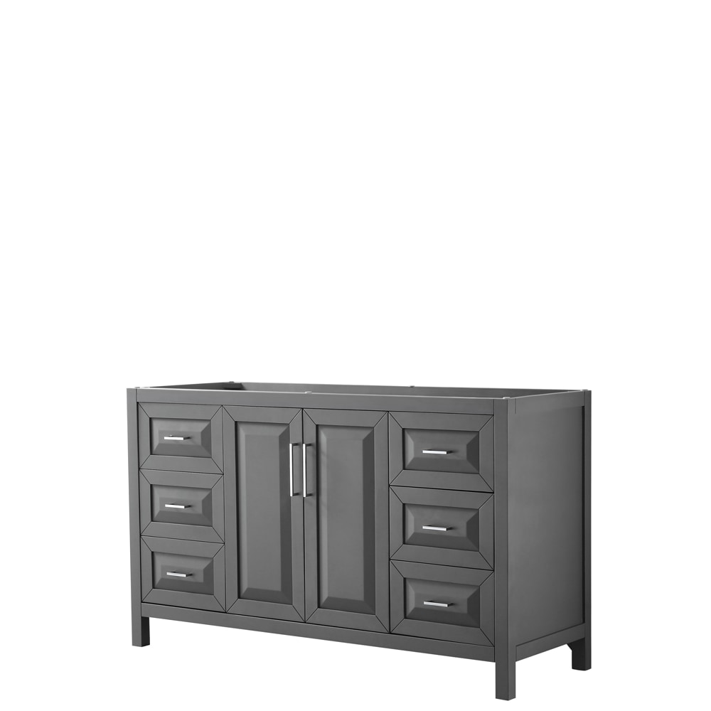 Wyndham Collection WCV252560SKGCXSXXMXX Daria 60-in Dark Gray with Polished Chrome Trim Bathroom Vanity Base Cabinet without Top