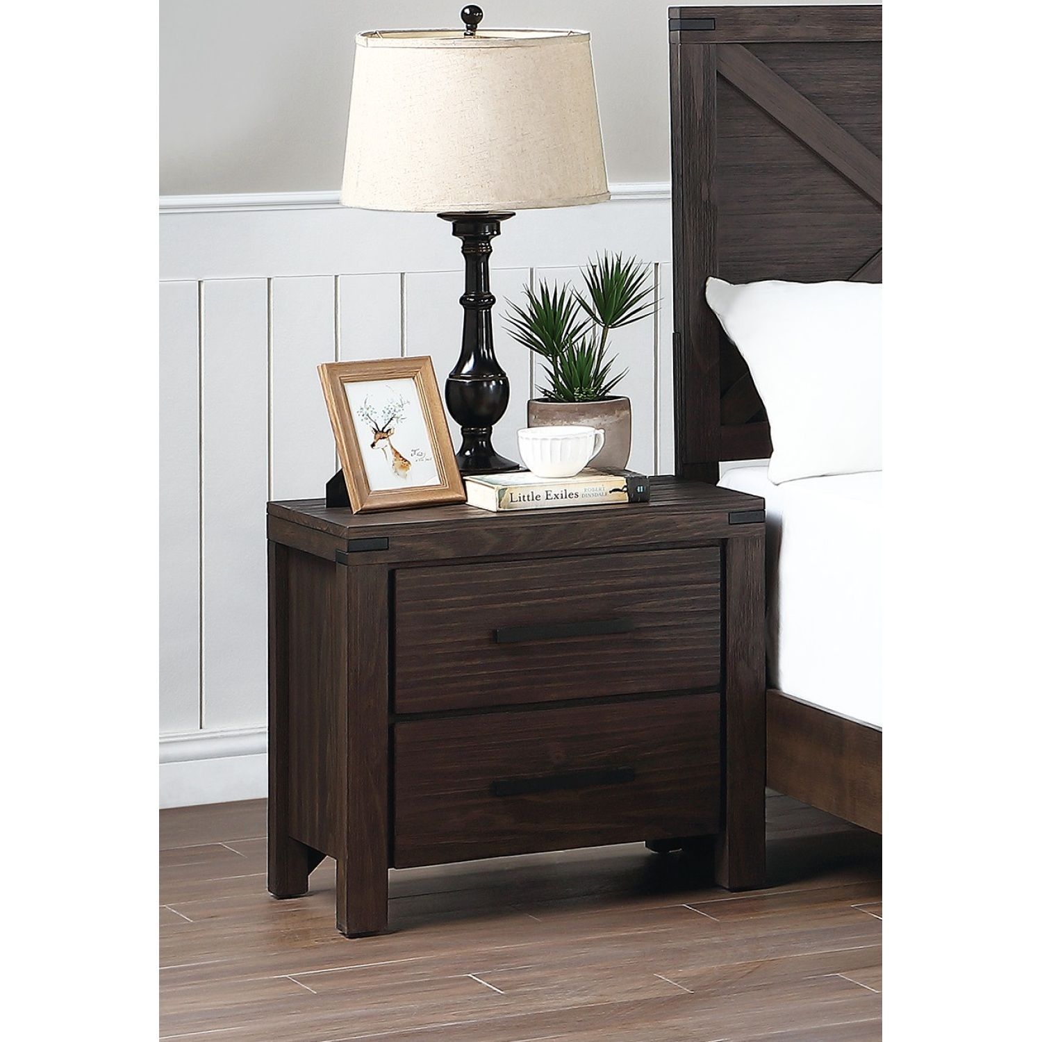 JASMODER HSESF00F5426 Espresso Pine Nightstand
