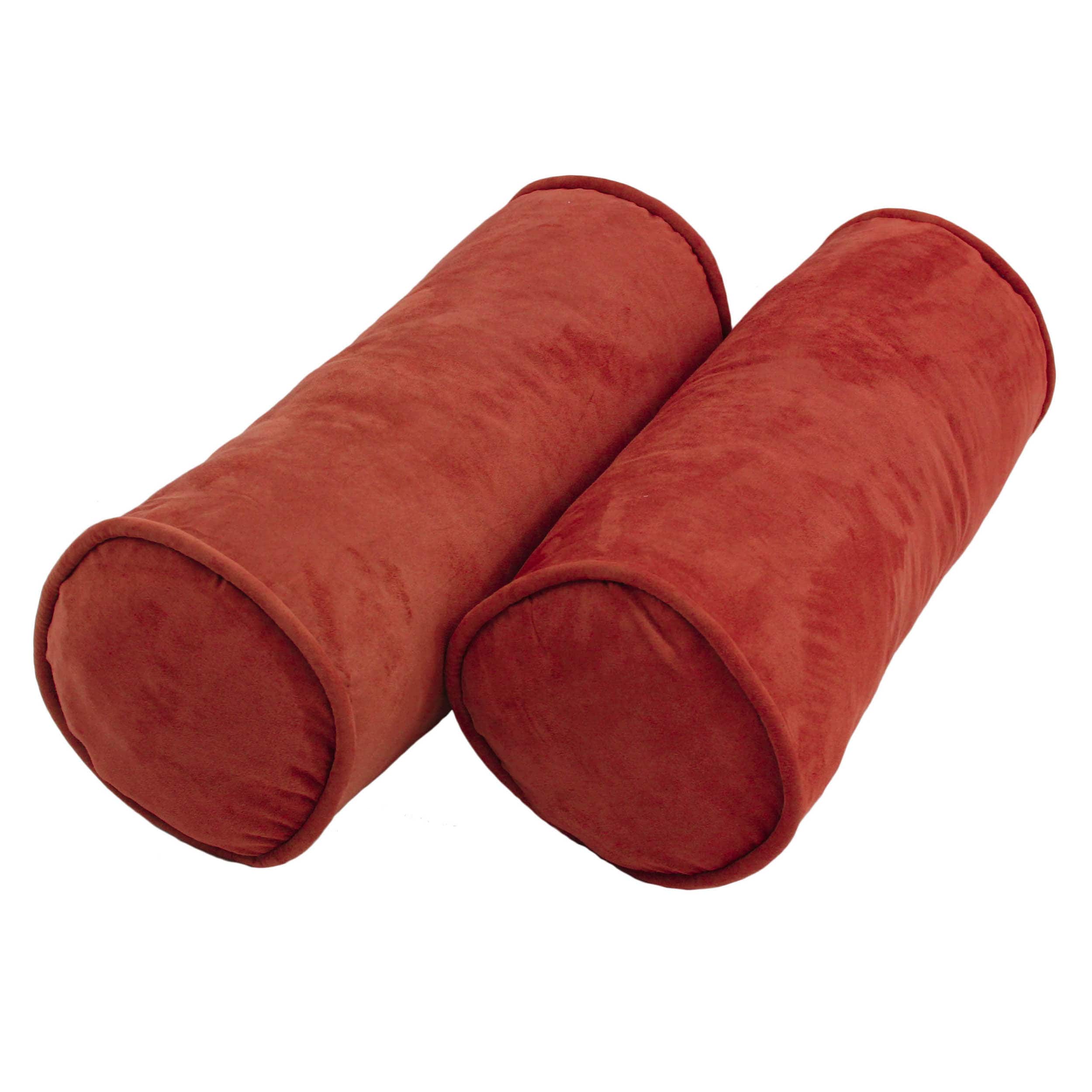 Blazing Needles 9814-CD-S2-MS-CR 2 -Piece 20-in x 8-in Cardinal Red Rectangular Indoor Decorative Pillow