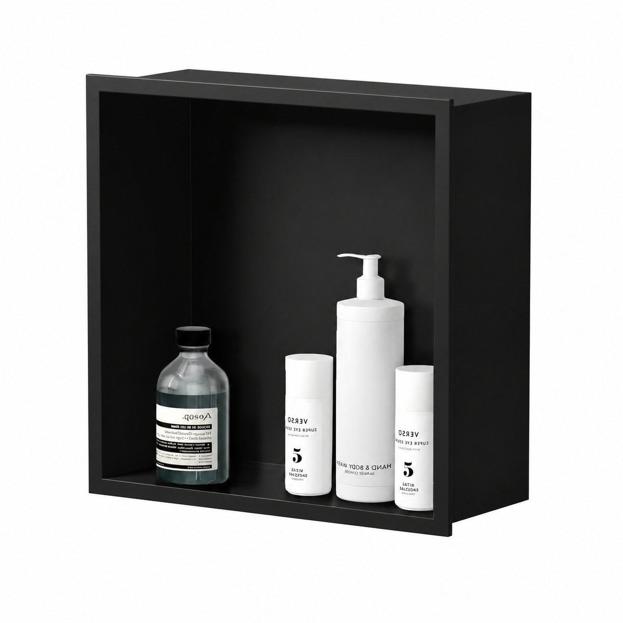 Aoibox  12 x 12 in Recessed Double Layer Stainless Steel Shower Niche with Leak Proof Design and Sloped Drain