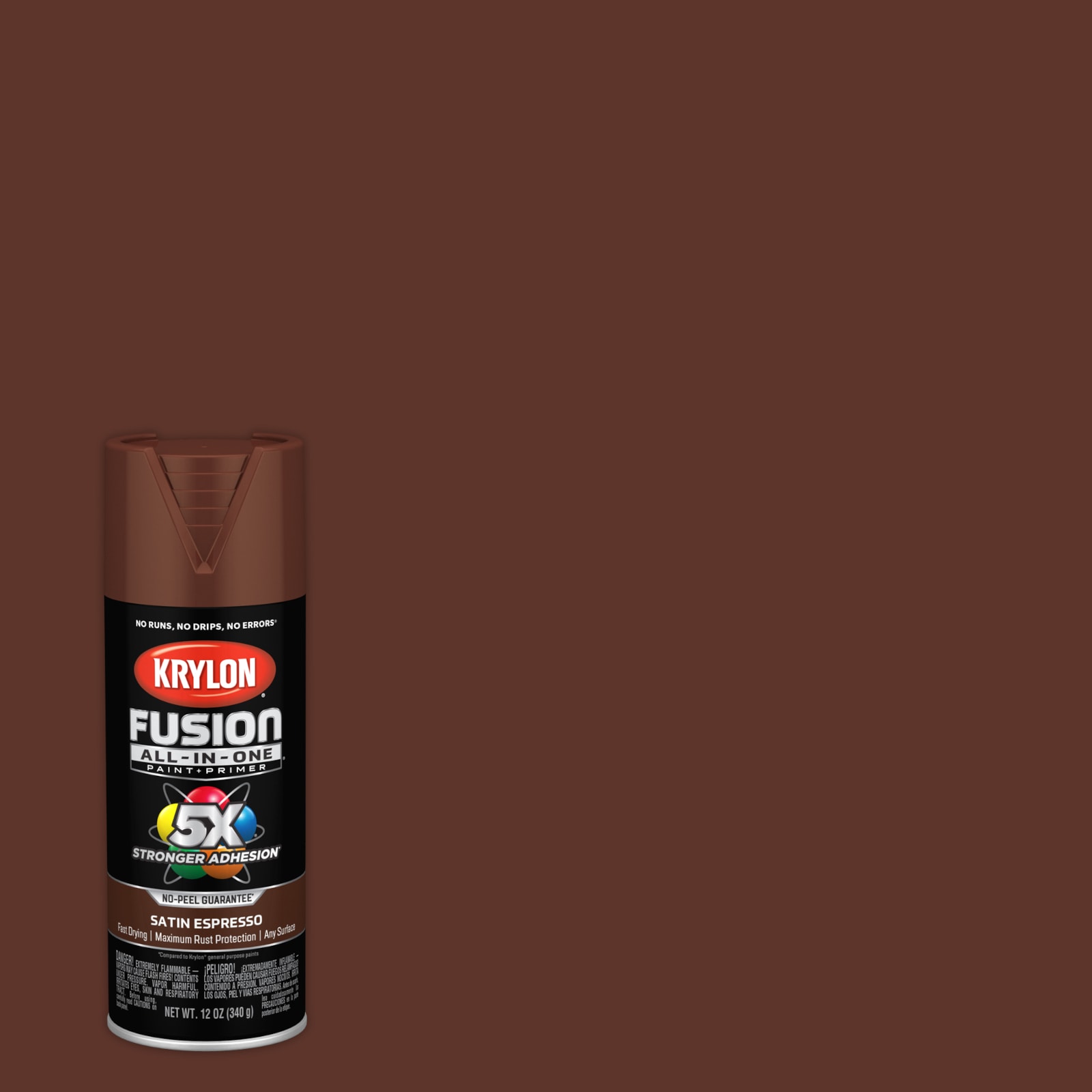 Krylon K05527007 COLORmaxx Spray Paint Gloss Leather Brown 12 Ounce