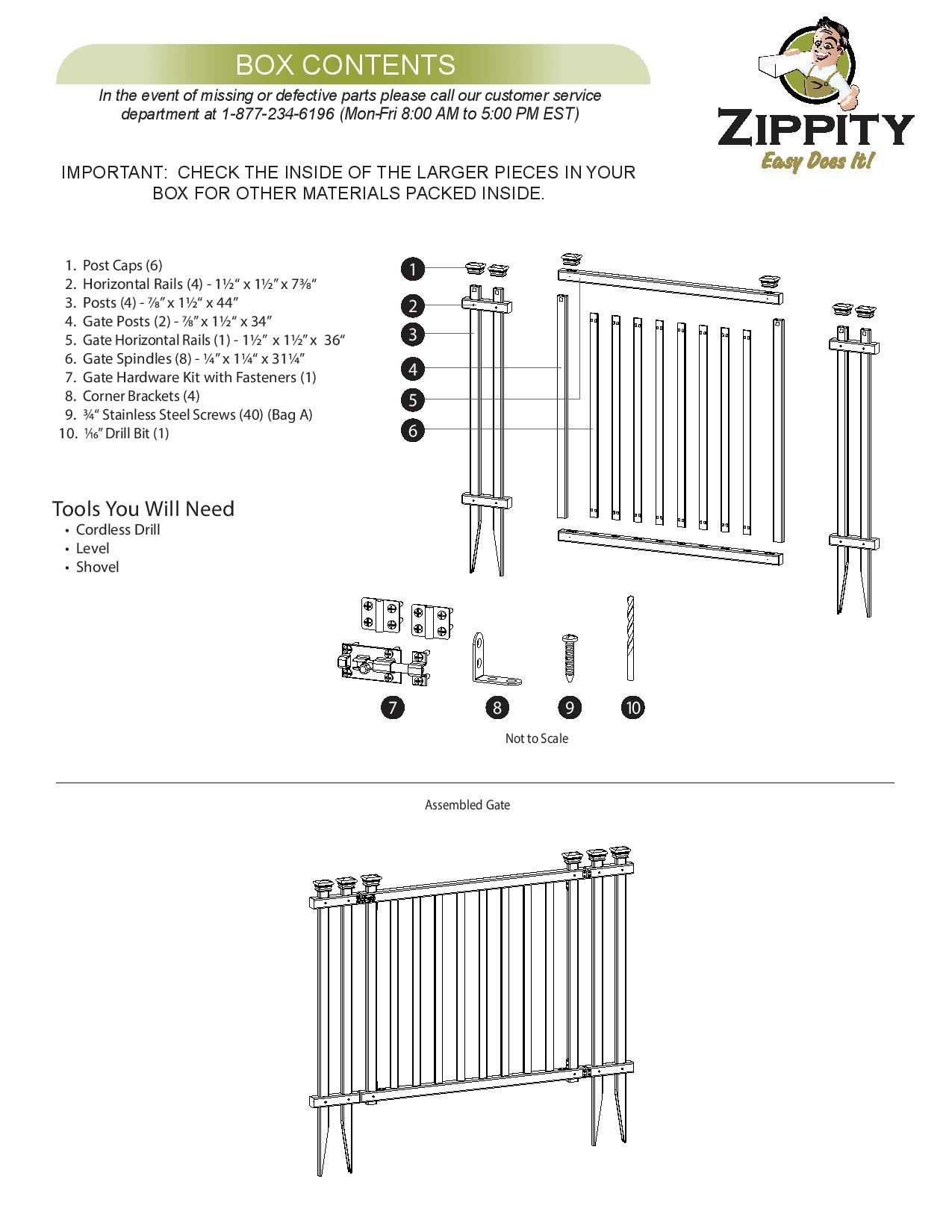 Baskenridge 3-ft White Vinyl Picket Fence Gate Kit