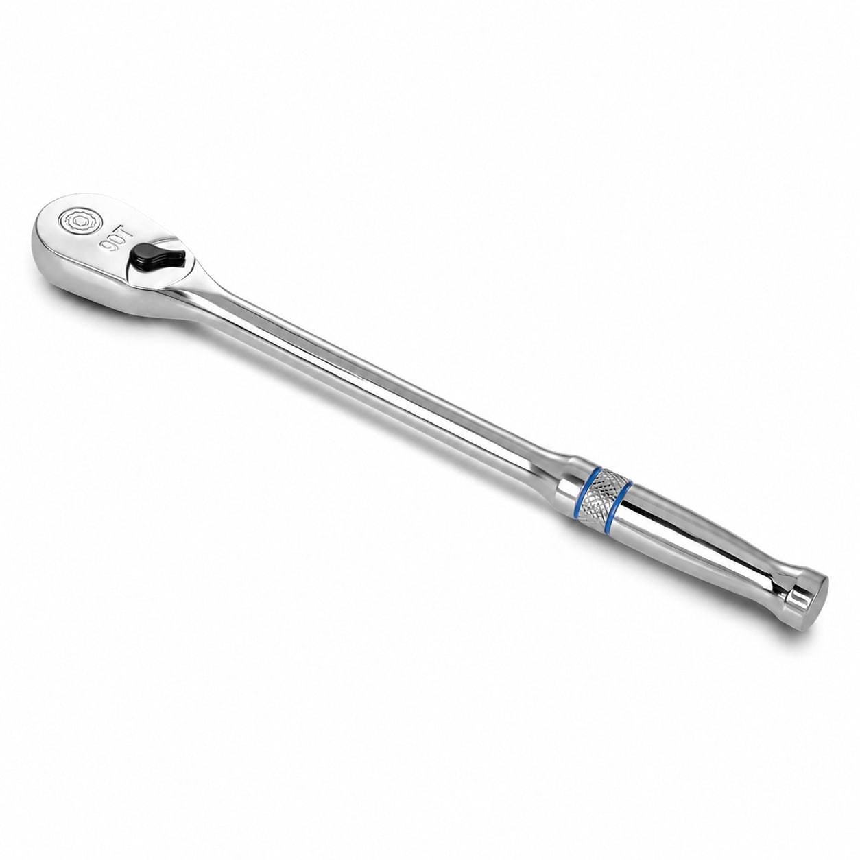 Linder Group Inc Extra Long Handle Quarter Inch Drive Ratchet 90 Tooth Reversible Low Profile Teardrop Head Dust Proof Chrome Vanadium Steel Polished Finish