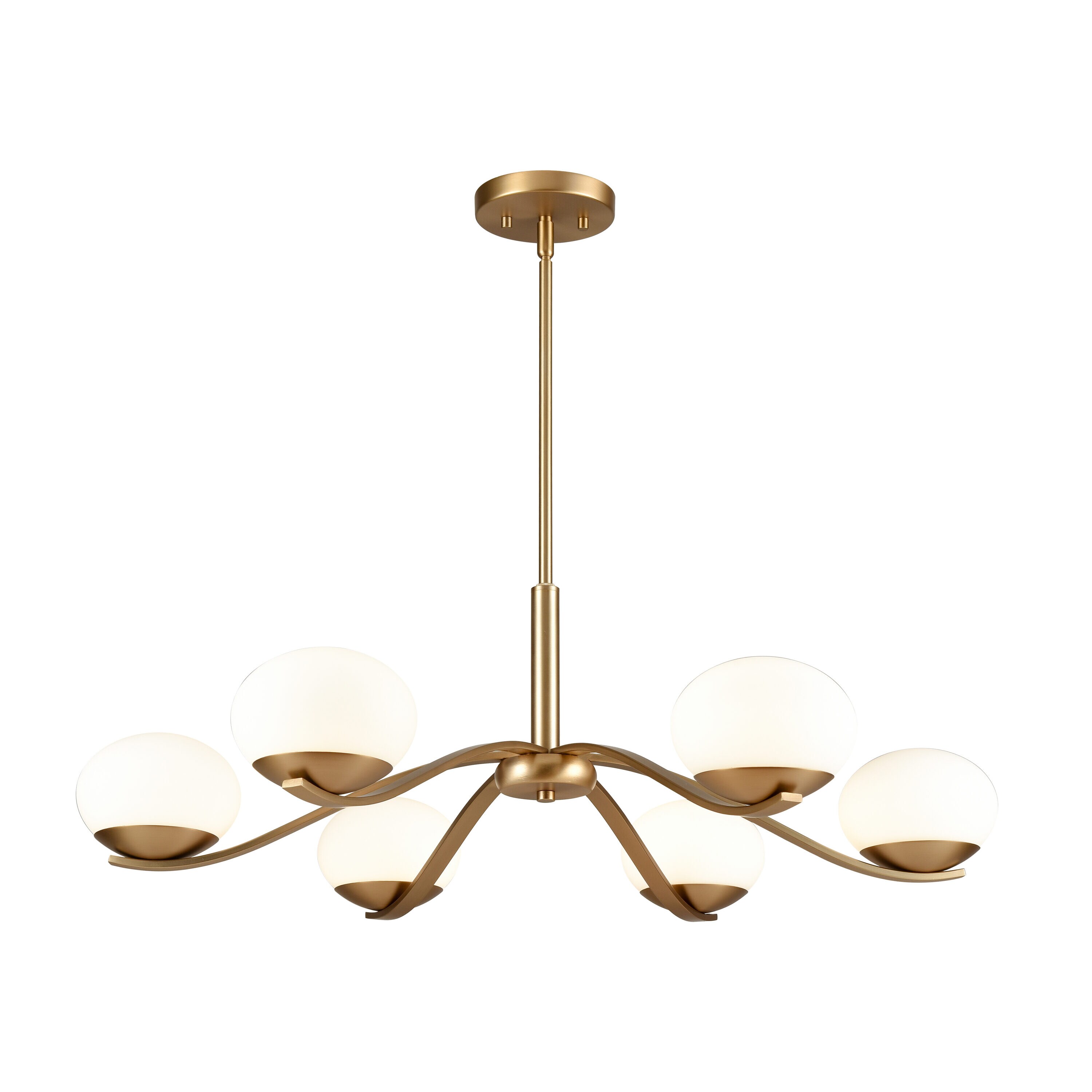Westmore by ELK Lighting LW-202302010139 Hickory Gold Mid-century For Use in Bedrooms, Dining Rooms, Foyers, Living Rooms Chandelier