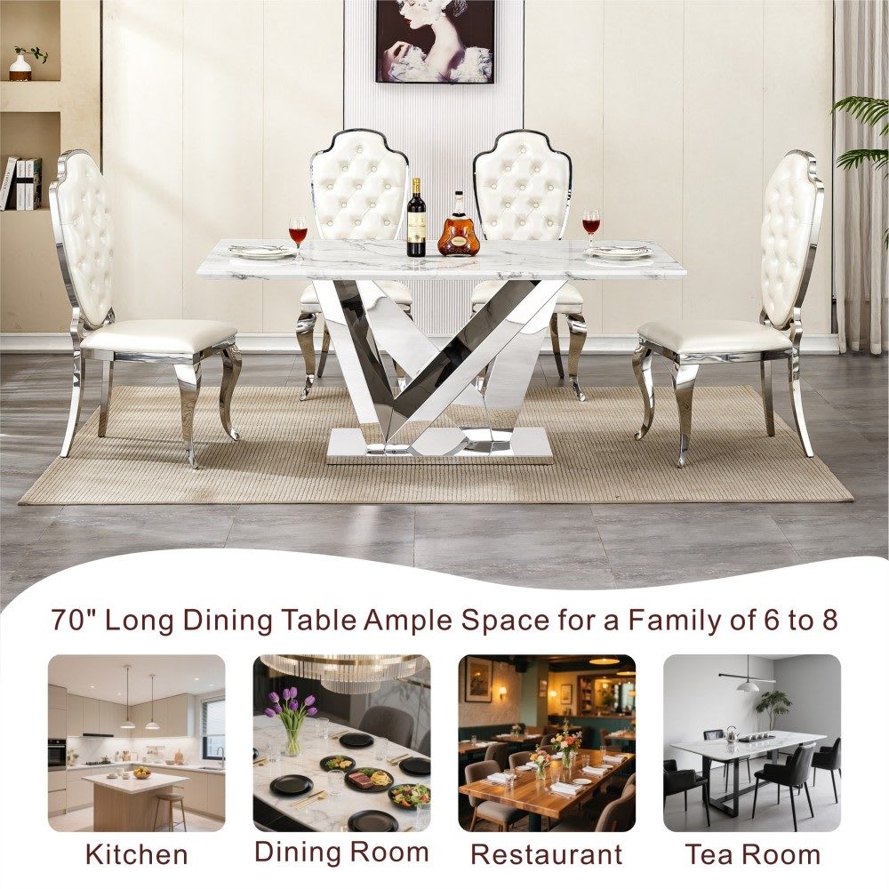 Coolbibila MALIA-TABLE-WHITE Dining-Tables - View #5