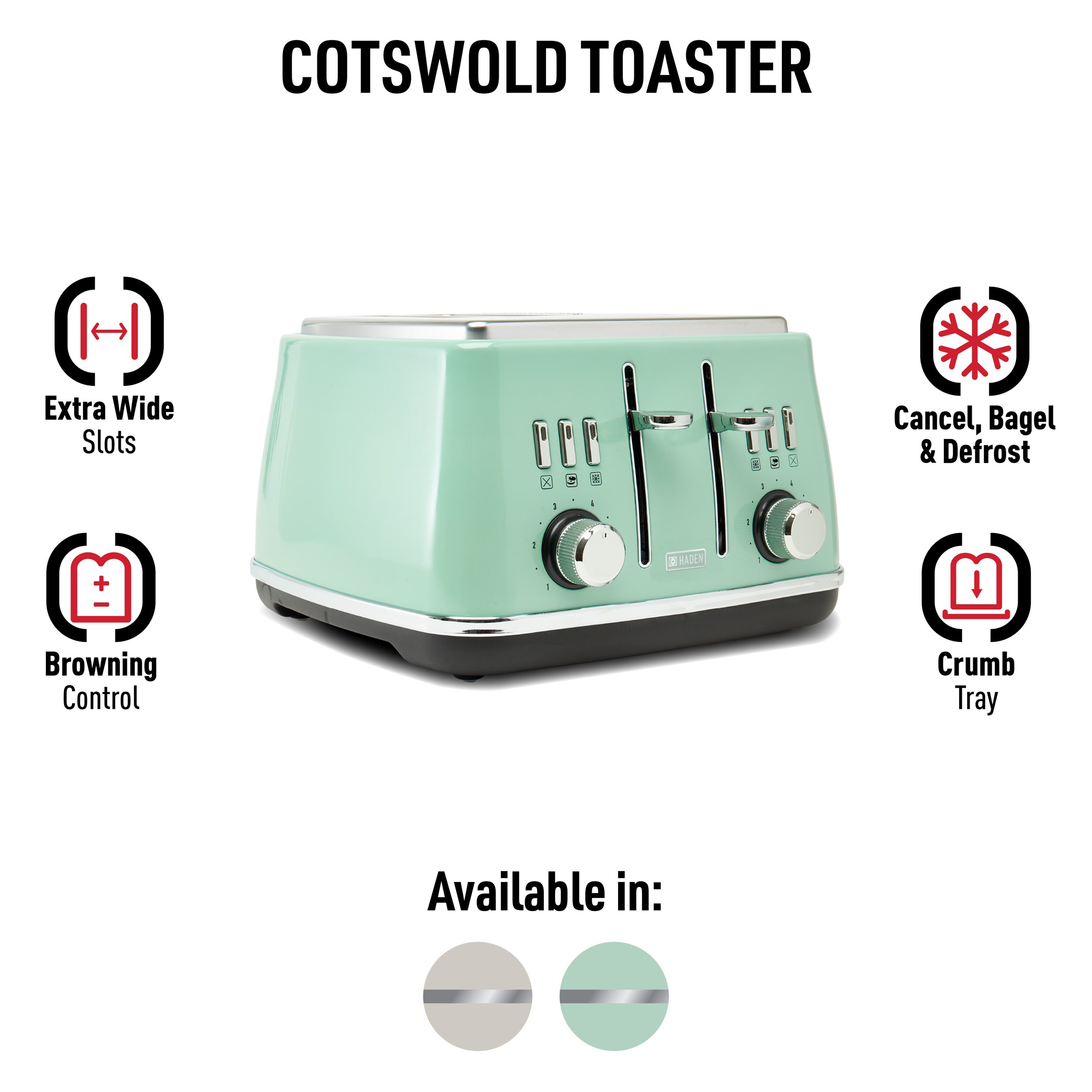 Haden Cotswold 75009 4-Slice Toaster & Toaster Oven Review - Consumer  Reports