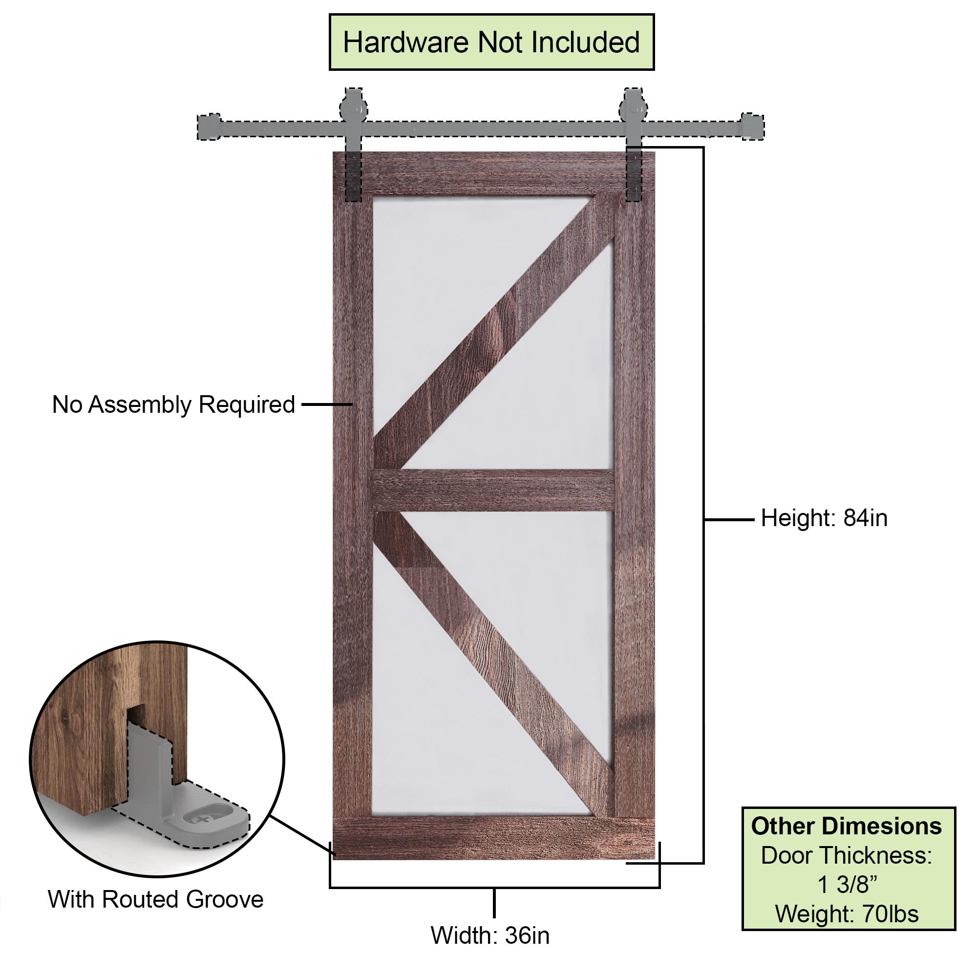 HOMACER 5Z7801-3684-GD Barn-Doors - View #6