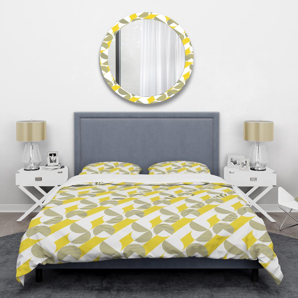 Twin Retro Abstract Geometric Microfiber Duvet Cover Set