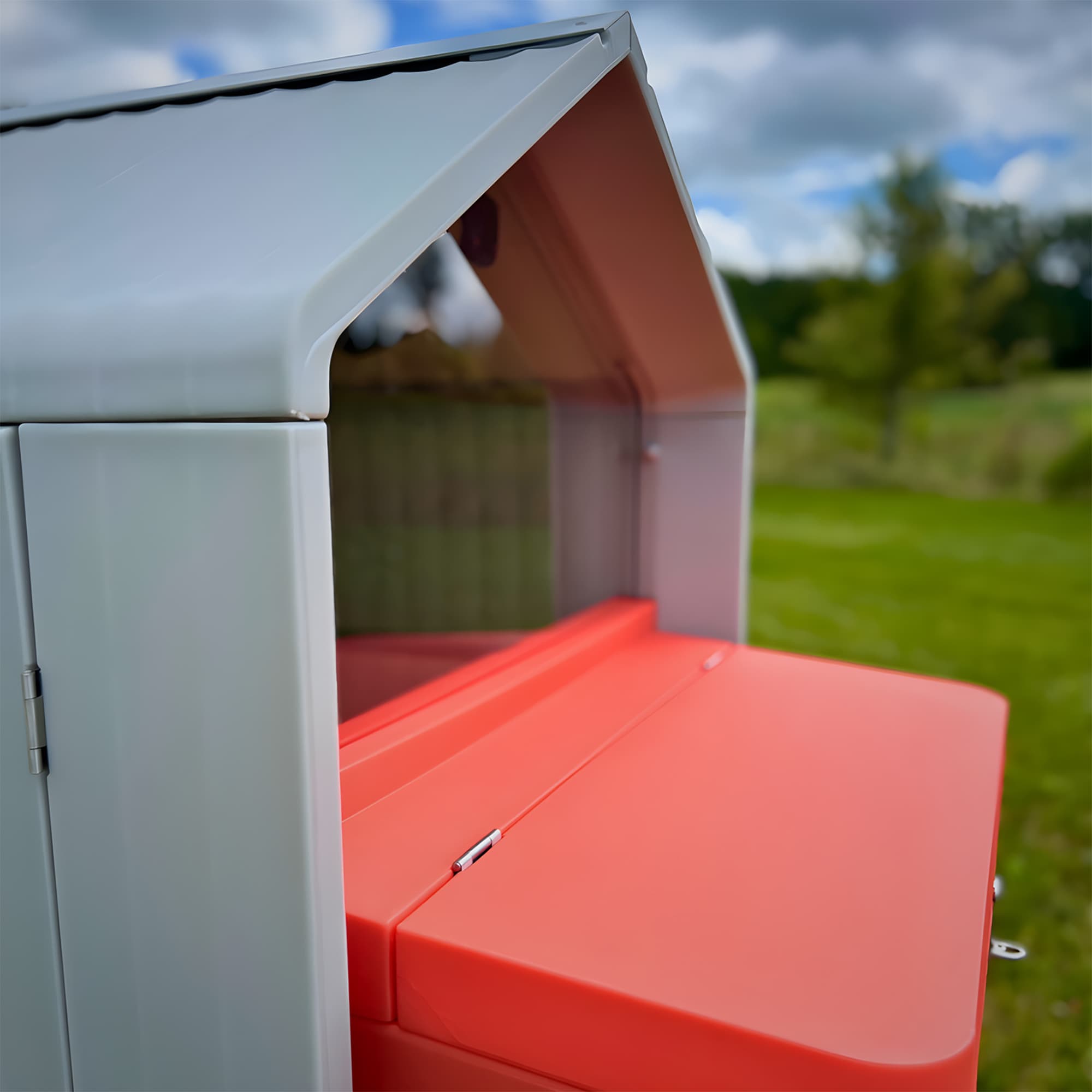 Smart Black and White Steel Chicken Coop with Automatic Door