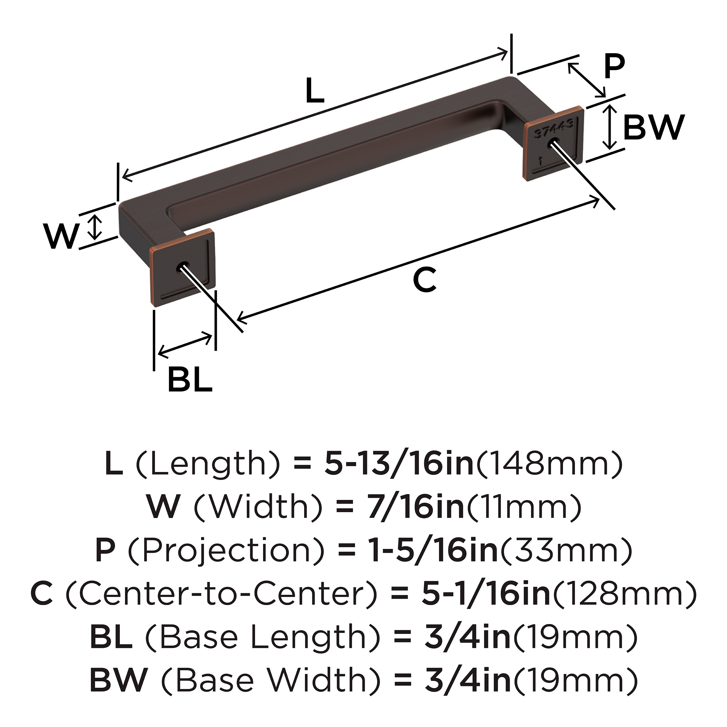 Amerock BP37443ORB Cabinet-Pulls - View #4
