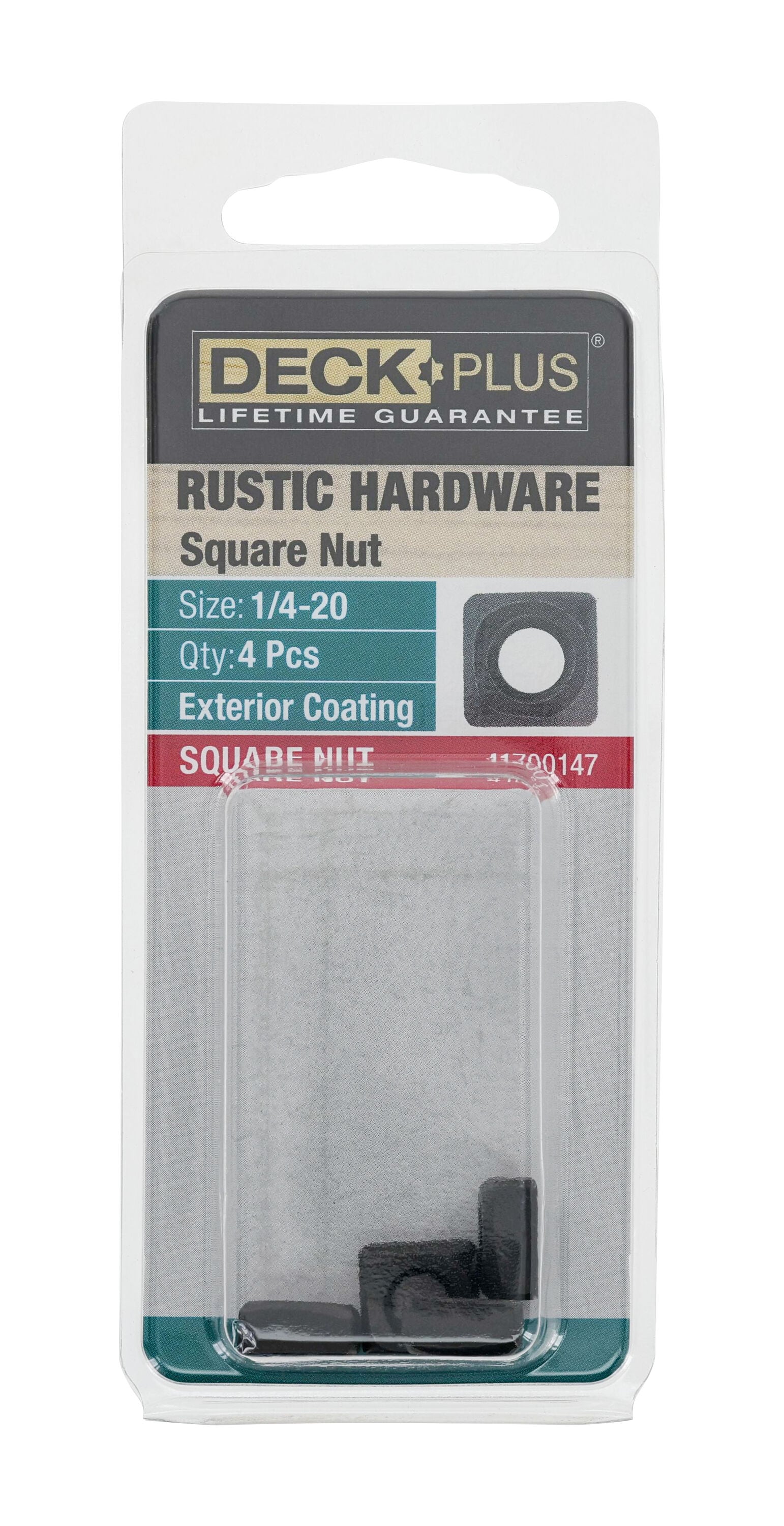 Deck Plus 1/4-in-20 Black Square Nuts 4 ct #41700147